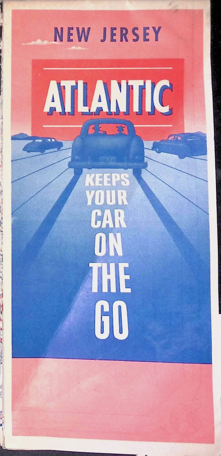 Atlantic Refining Co NJ Promo Road Map 1950s Radio Stations WNYC WOR WFIL