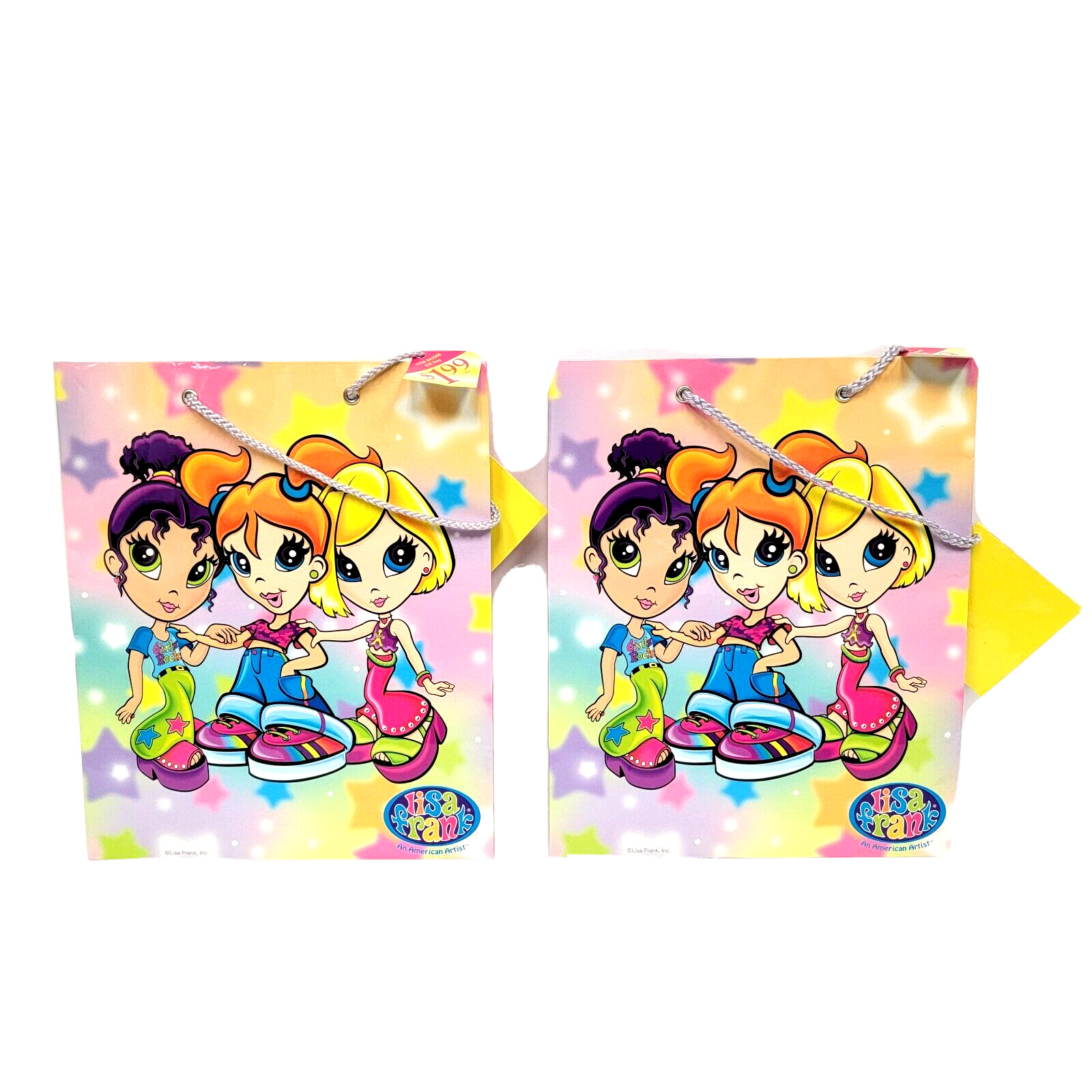 2x Lisa Frank Vintage Fab Friends Gift Bag 9.5″ x 8″ New w/ Tags Y2K 2000s Girls