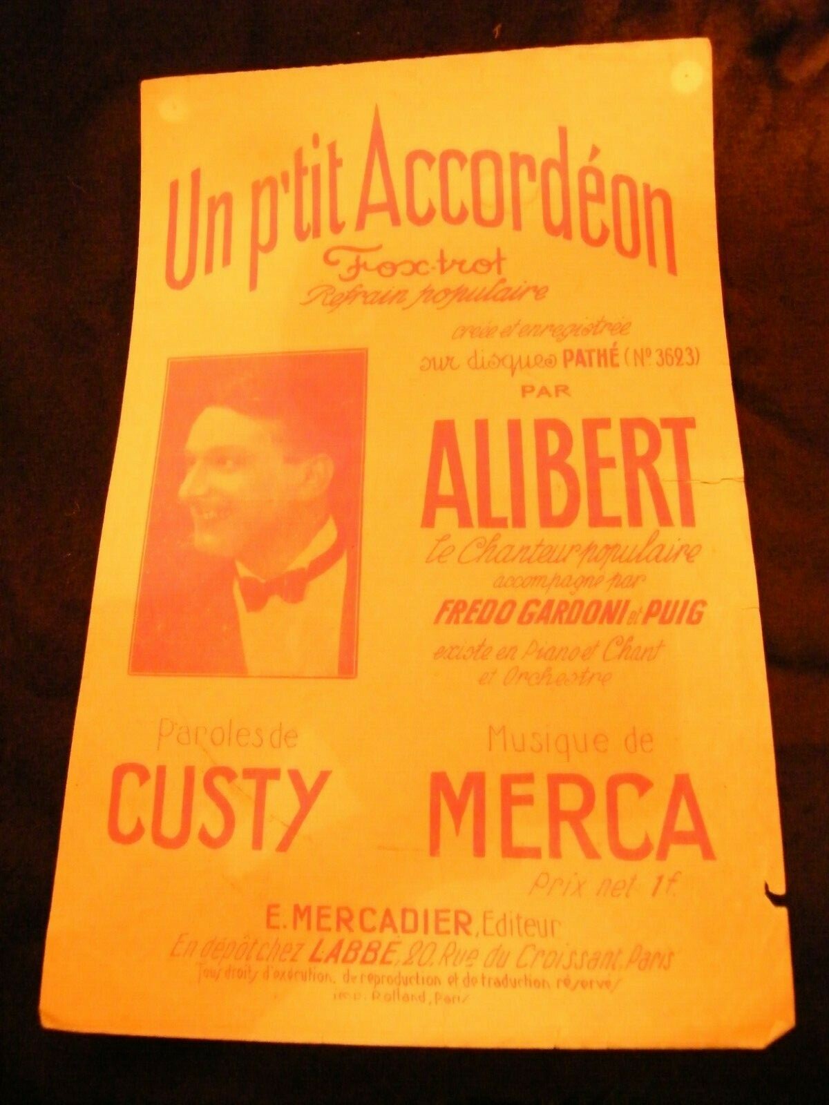 Partition A Small Accordion Alibert Custy Merca Music Sheet