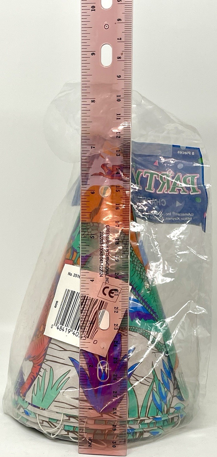 8 Vintage 80s 90s Dinosaur Birthday Party Paper Cone Hats Favors Amdcan New!