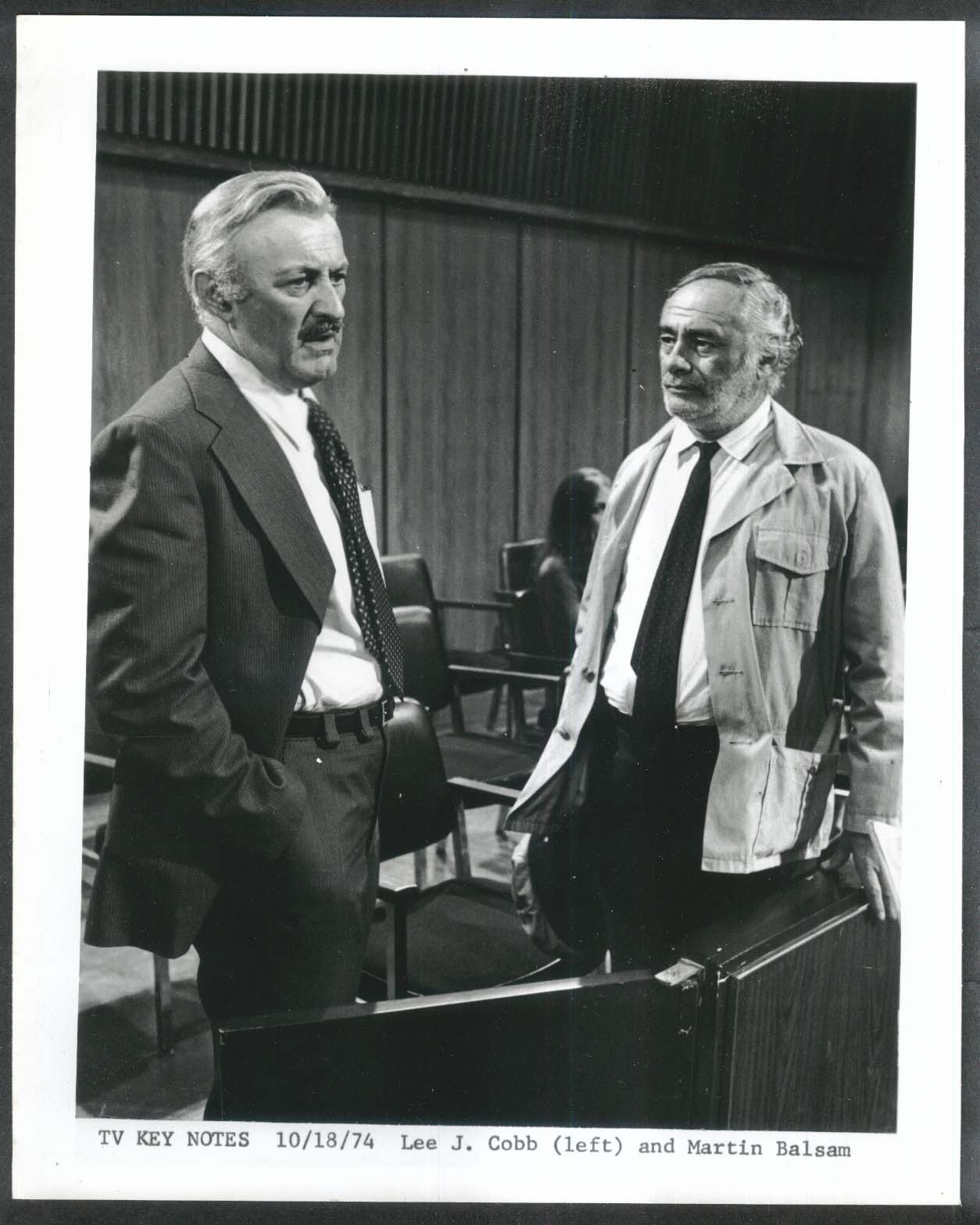 Lee J Cobb Martin Balsam TV Key Notes 8×10 photograph 1974