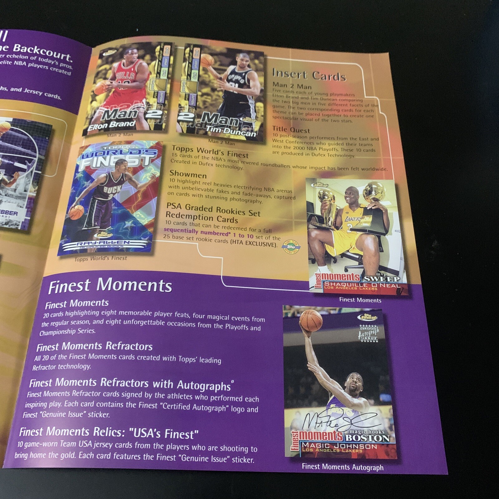 Rare 2000 Topps Finest NBA Dealer Promo Advertisement Tim Duncan Basketball