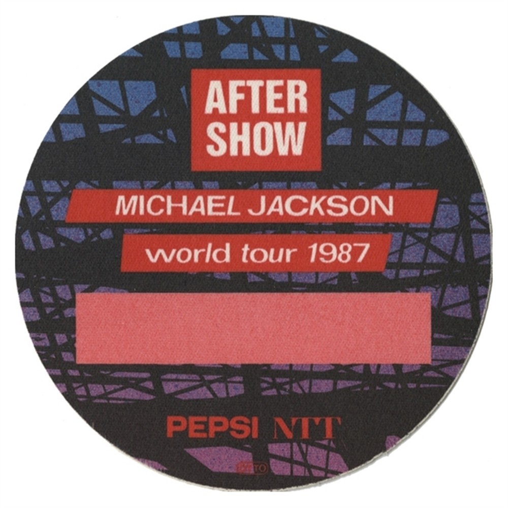 Michael Jackson 1987 Bad concert tour After Show Backstage Pass