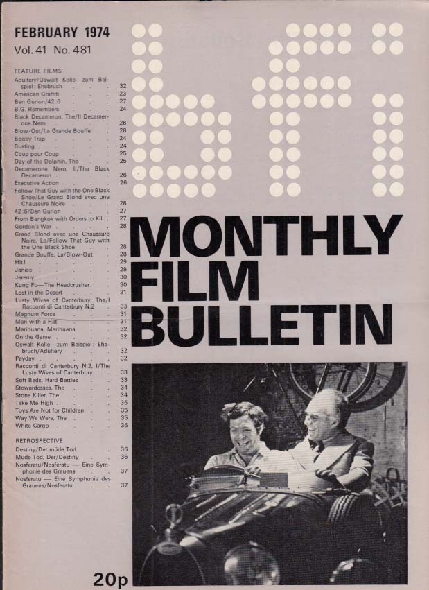 BFI MONTHLY FILM BULLETIN 2 1974 Way We Were; Magnum Force; American Graffiti