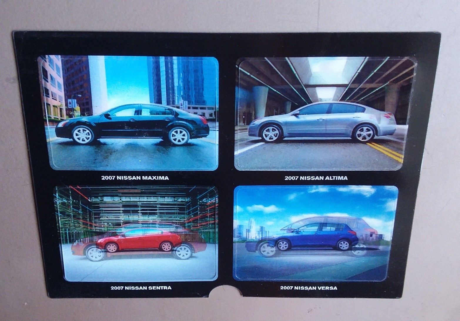 2007 Nissan Lenticular Motion Photo Trading Card x4 Maxima Altima Sentra Versa
