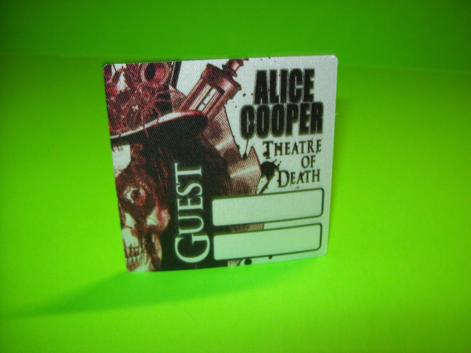 Alice Cooper Back Stage Guest Pass Original Theatre Of Death Halloween Hard Rock
