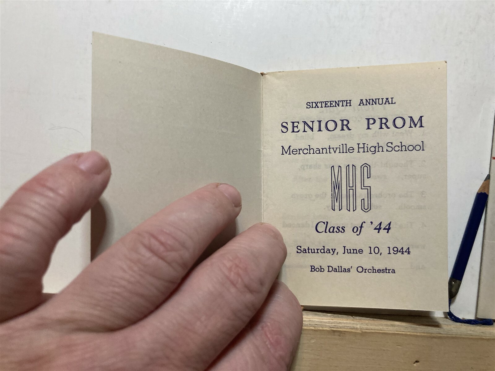 1944 Merchantville High School New Jersey Senior Prom Programs Vtg