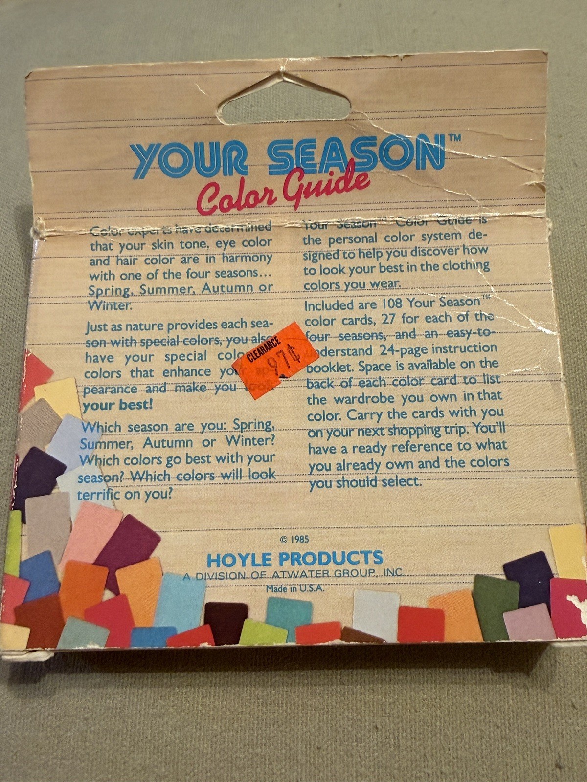 Vintage Your Season Personal Color Guide System Hoyle Products 1985