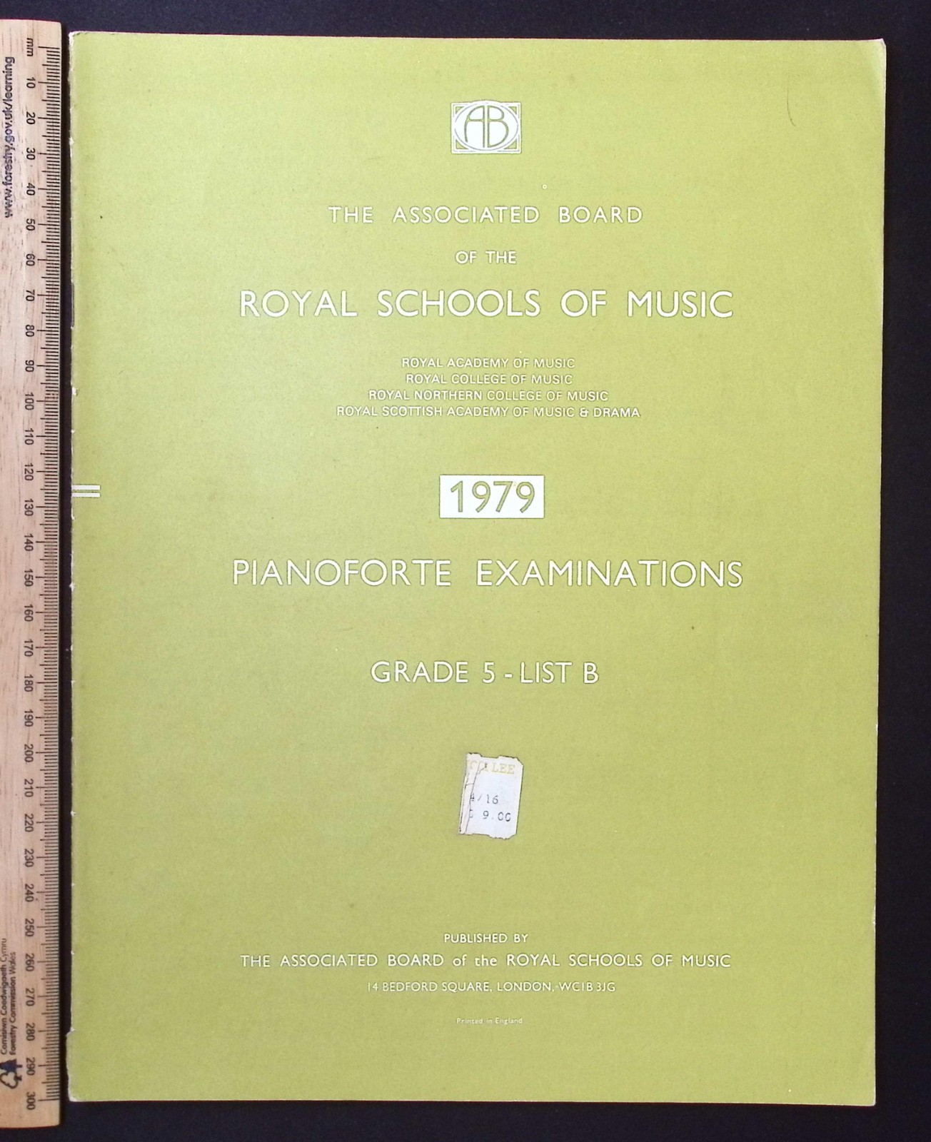 Royal Schools of Music Pianoforte Examinations 1979 Grade 5 List B
