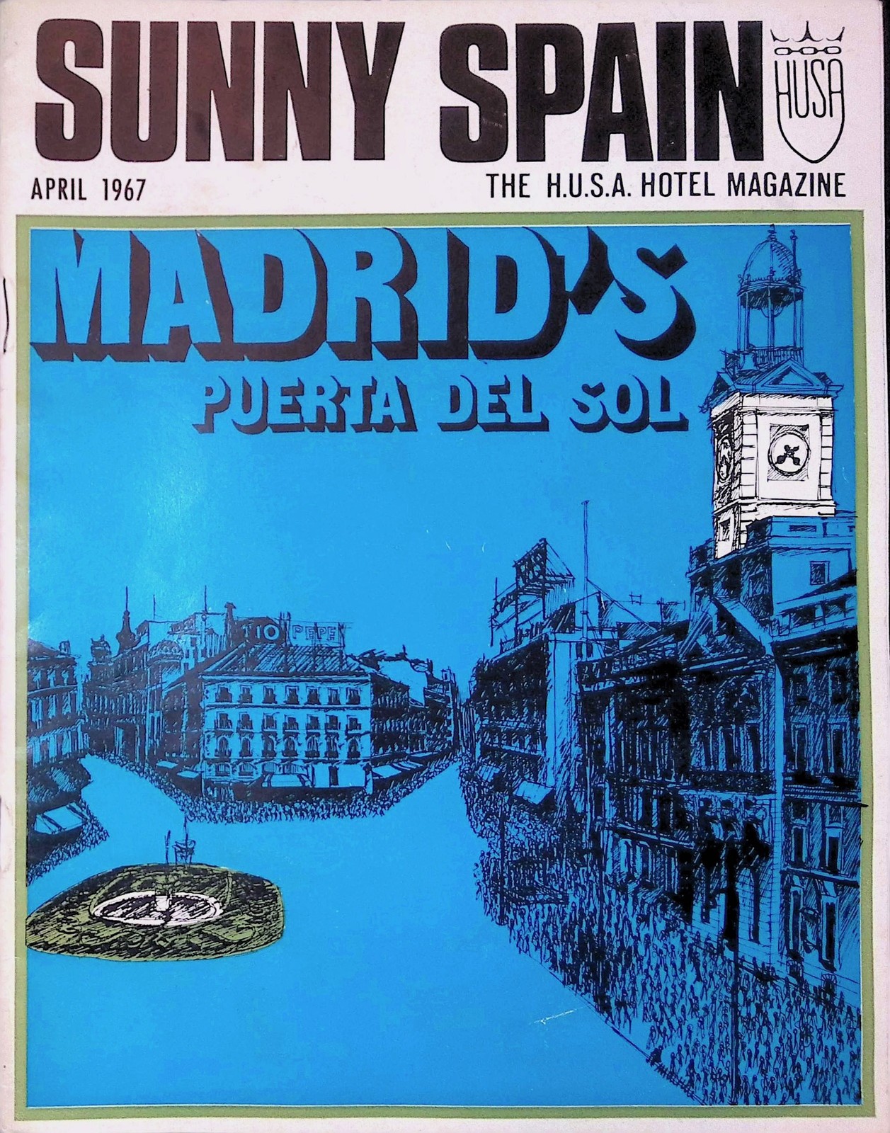 Sunny Spain Travel Magazine pg Apr 19 1900s Alhambra Ad Halftone