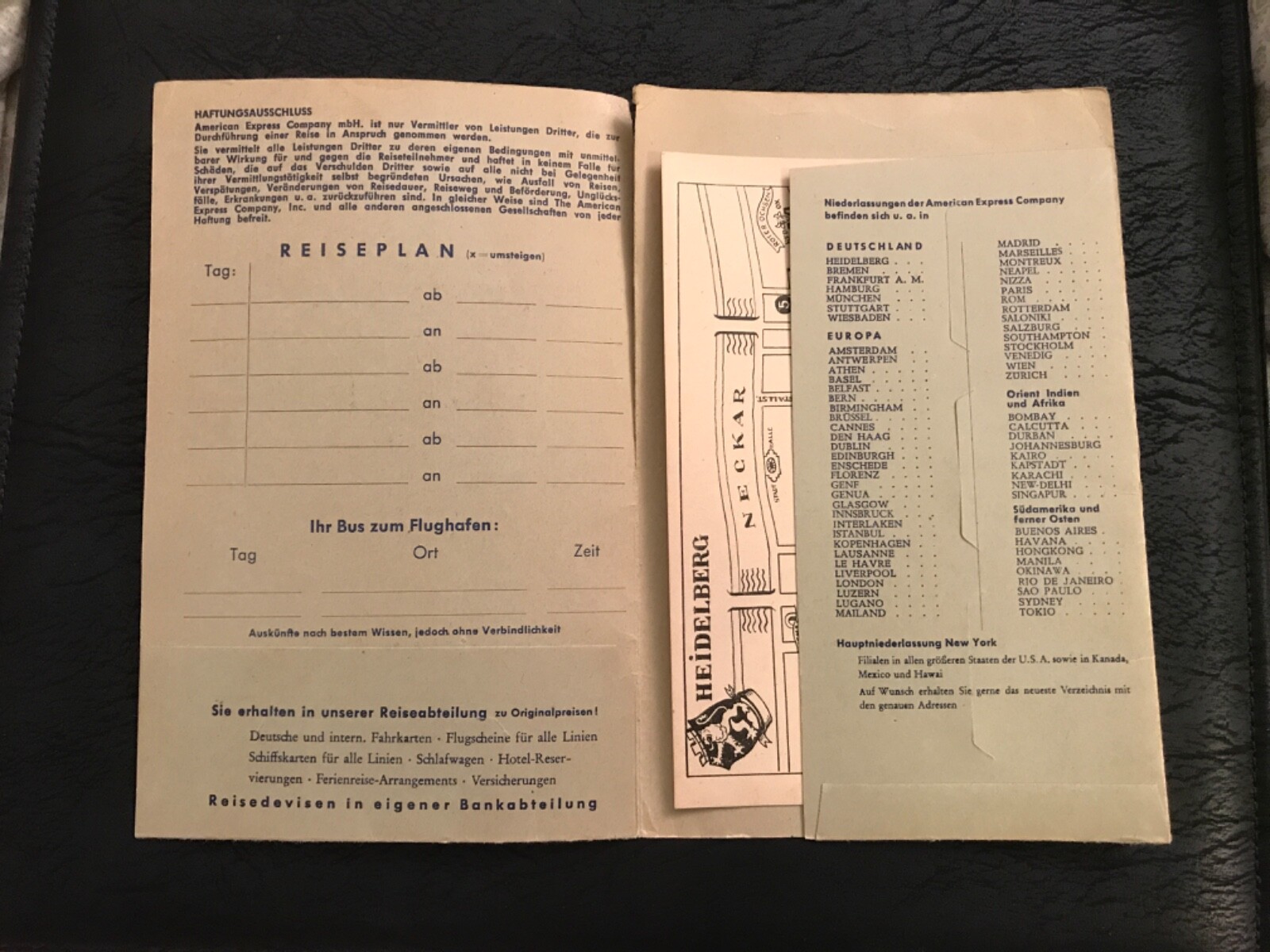 AMERICAN EXPRESS COMPANY m.b.H FOLDER IN FILIALE HEIDELBERG— 6 1/2 x 4 1/2 in