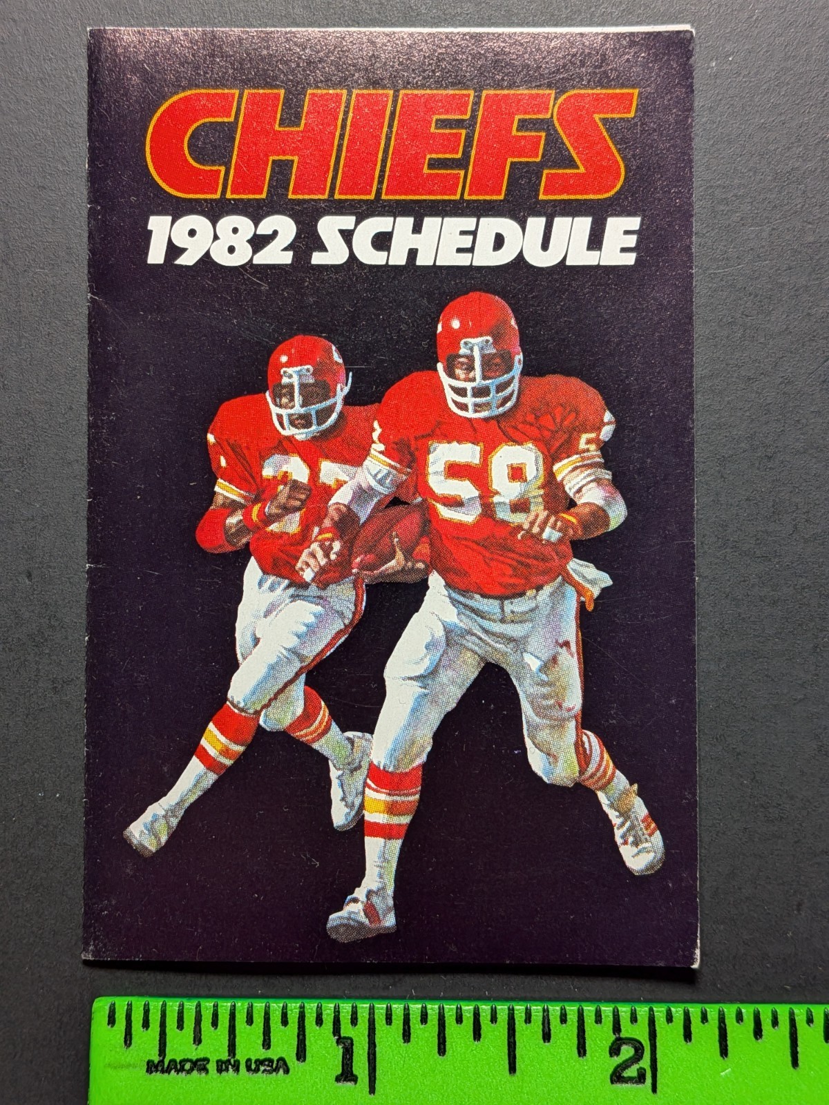 Kansas City Chiefs 1982 Foldout Football Pocket Schedule