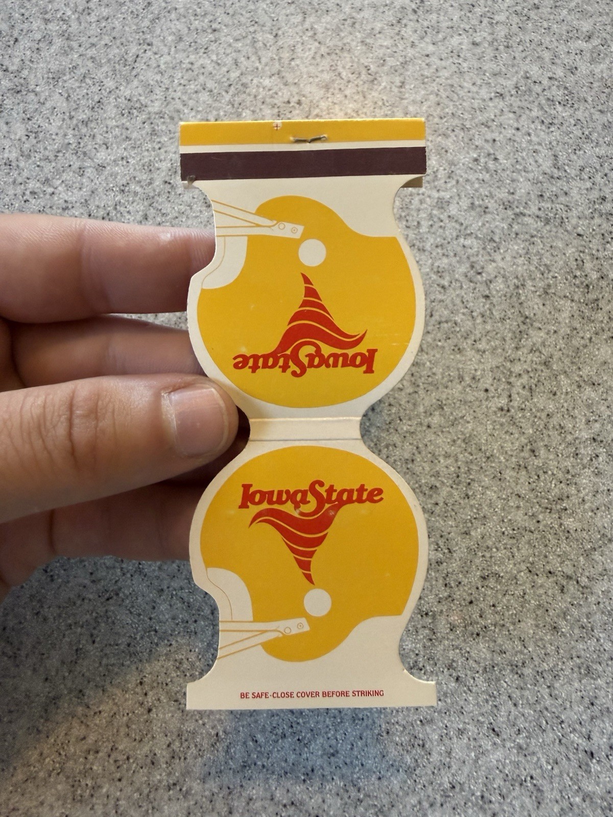 Iowa State Cyclones ISU football helmet schedule 1985 Vintage matchbook J