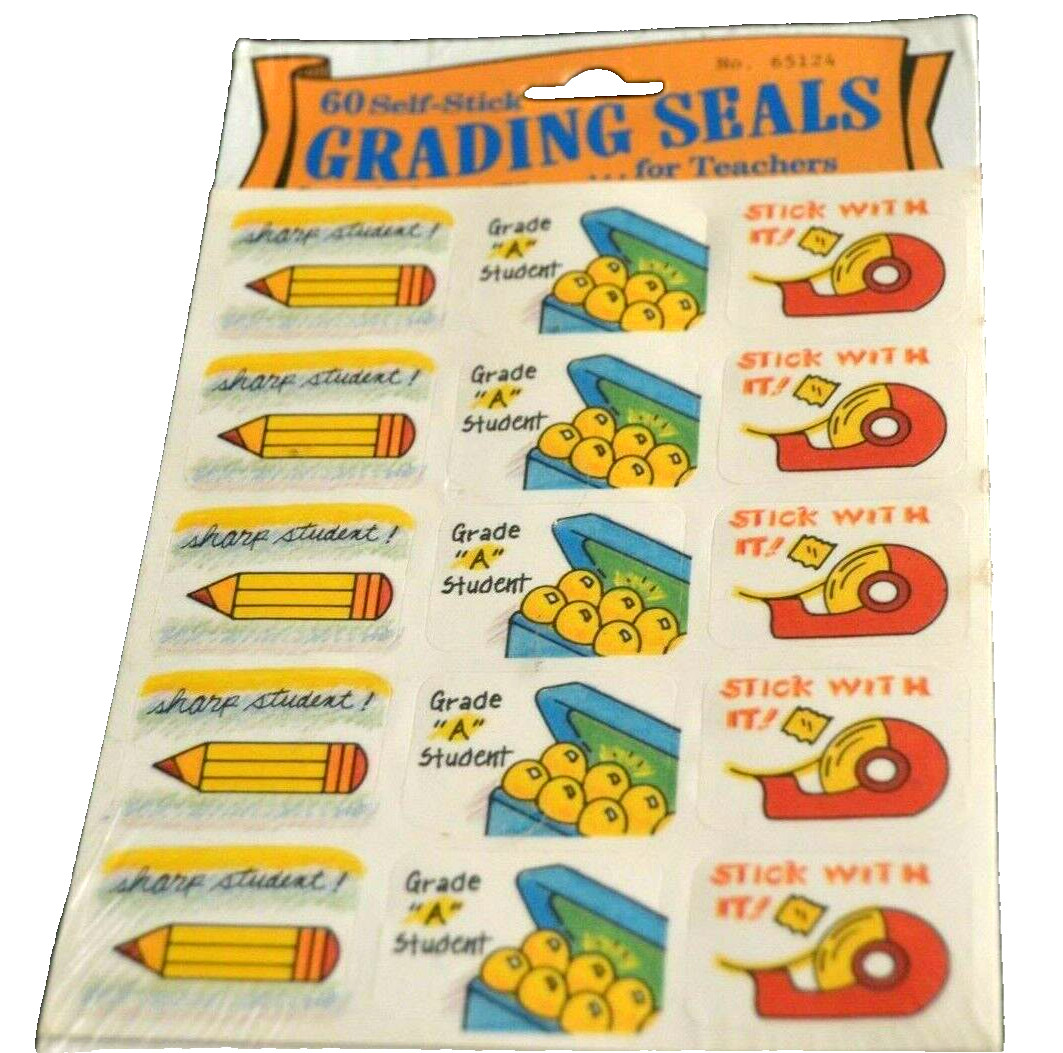 Stickers GRADING SEALS FOR TEACHERS by The Paper Magic Group NOS 60 Vintage