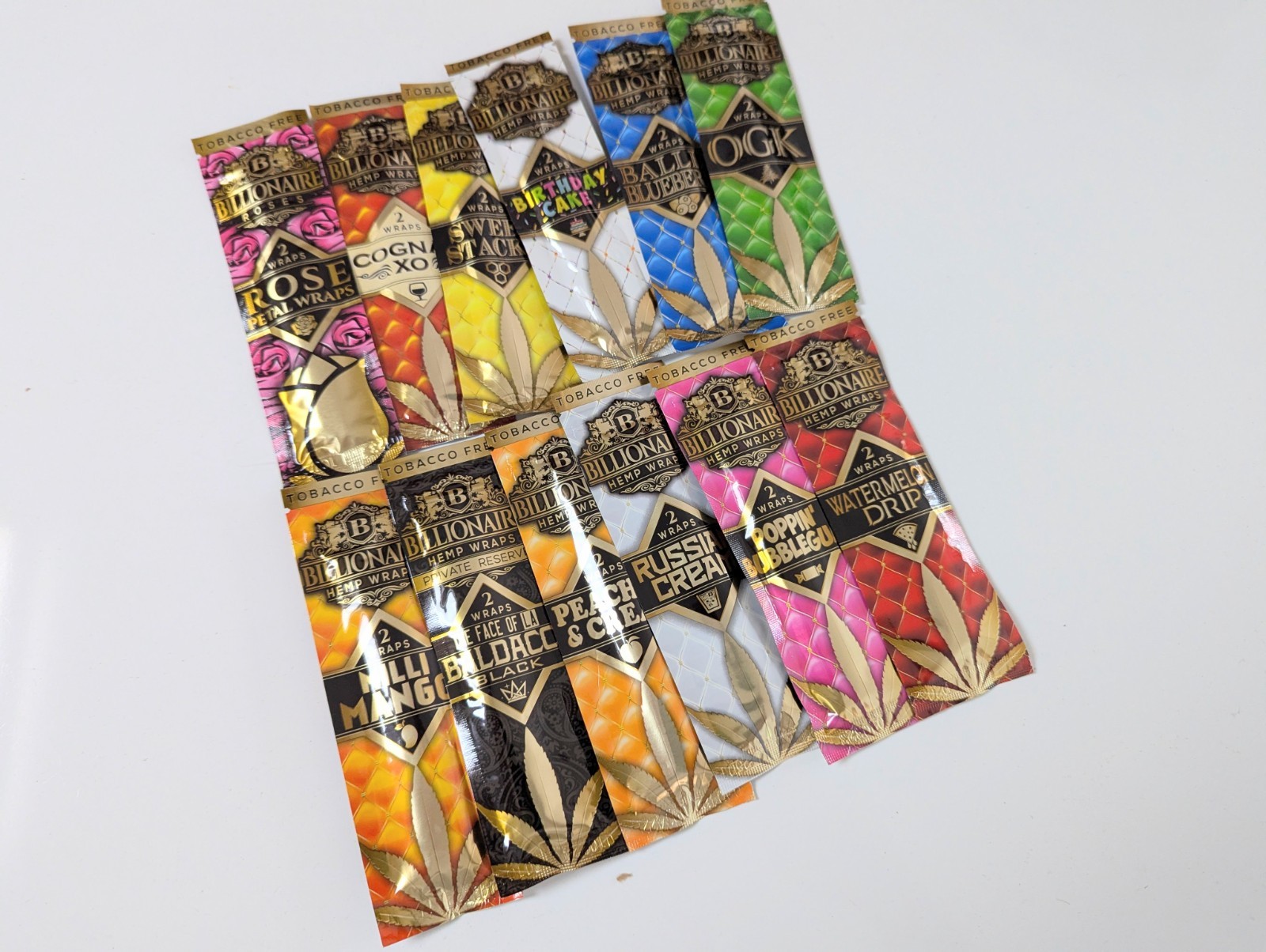 Billionaire Wraps Variety Pack–12 Packs 2pcs/pack (24 Wraps)