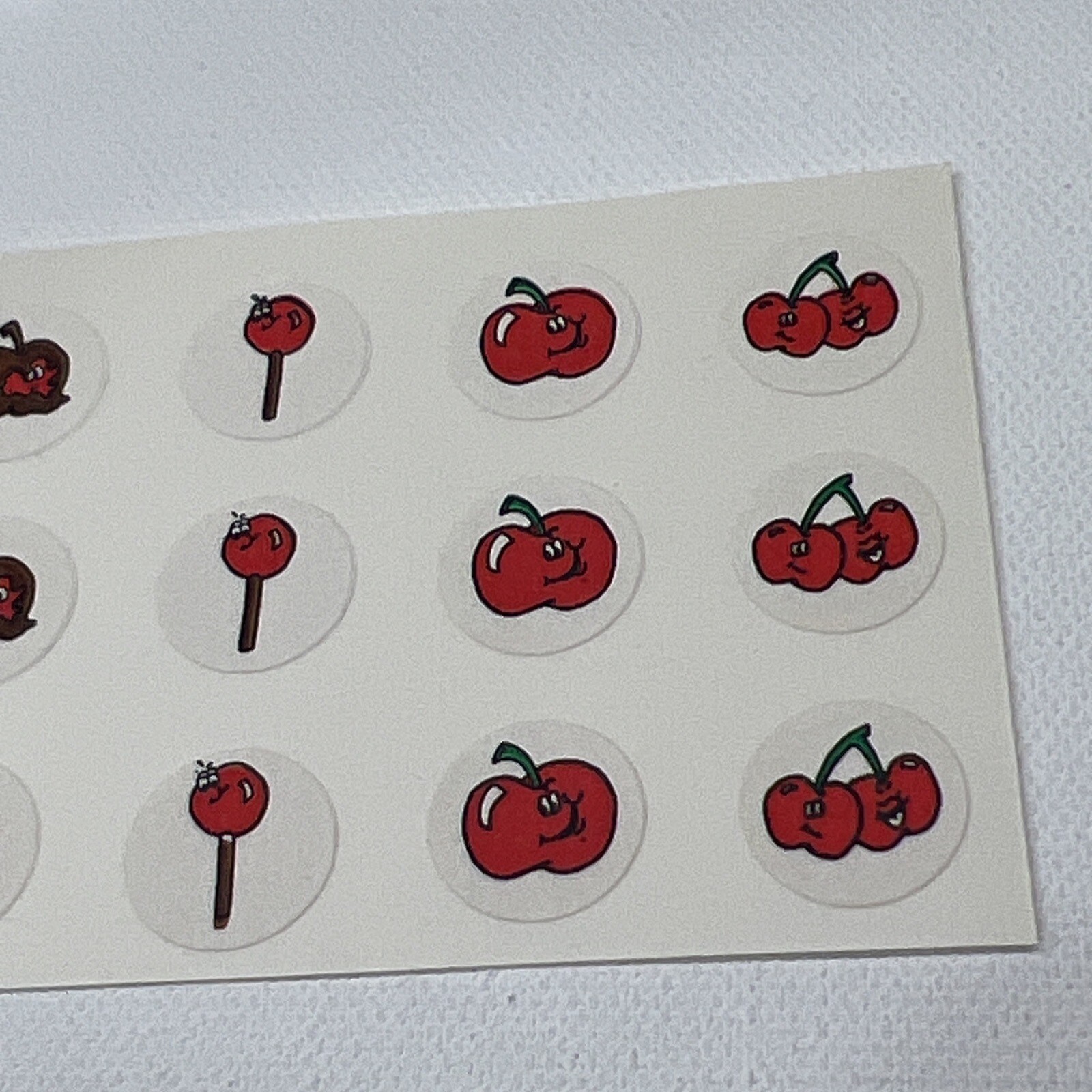 RARE Vintage Matte Scratch & Sniff Stickers 70’s Cherries Small Stickers