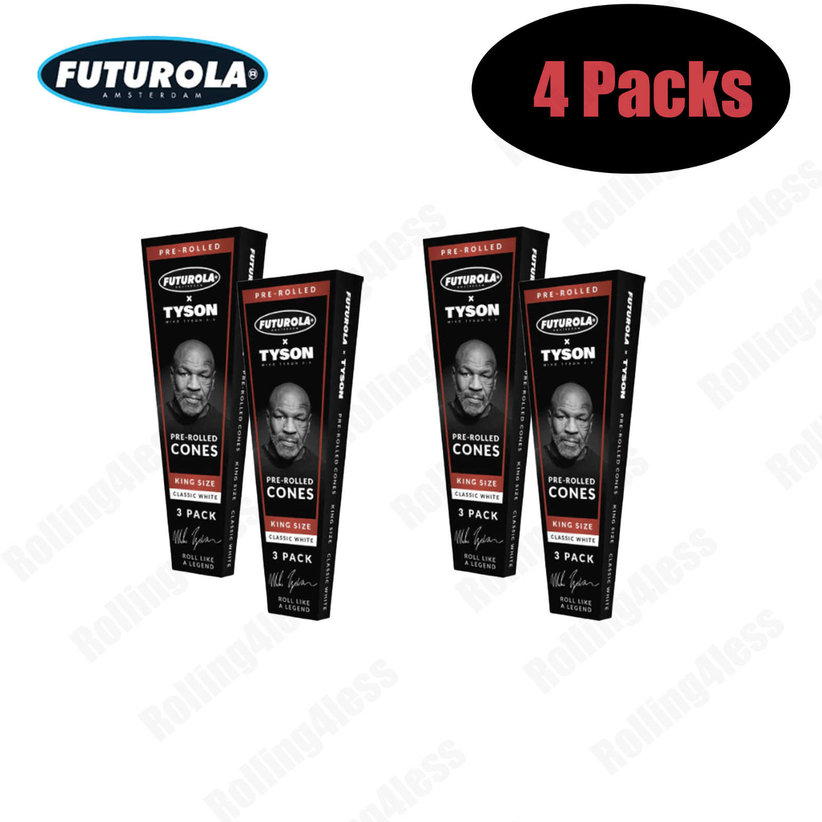 FUTUROLA X TYSON PRE-ROLLED CONES 3-PACK | Lot of 4