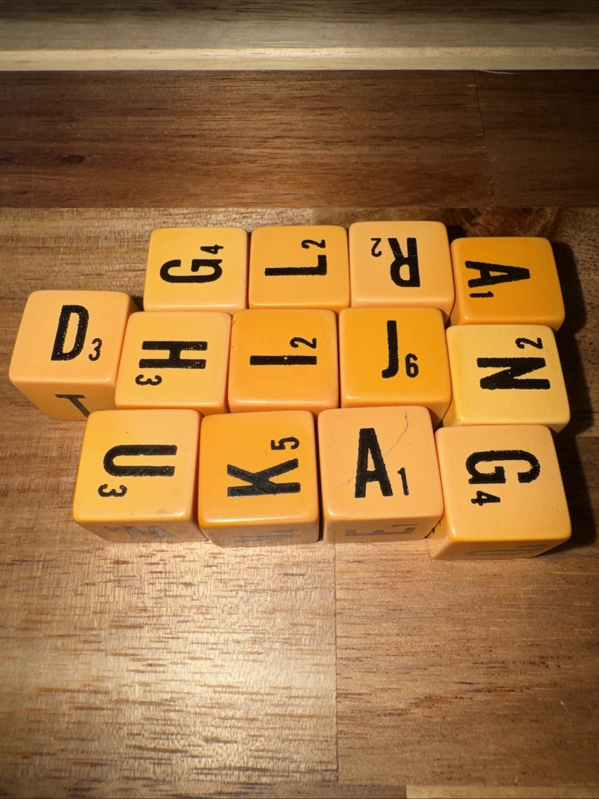 56 Bakelite Butterscotch Cribbage Scrabble & Boggle 5/8″ Dice Lot of 56 Vintage