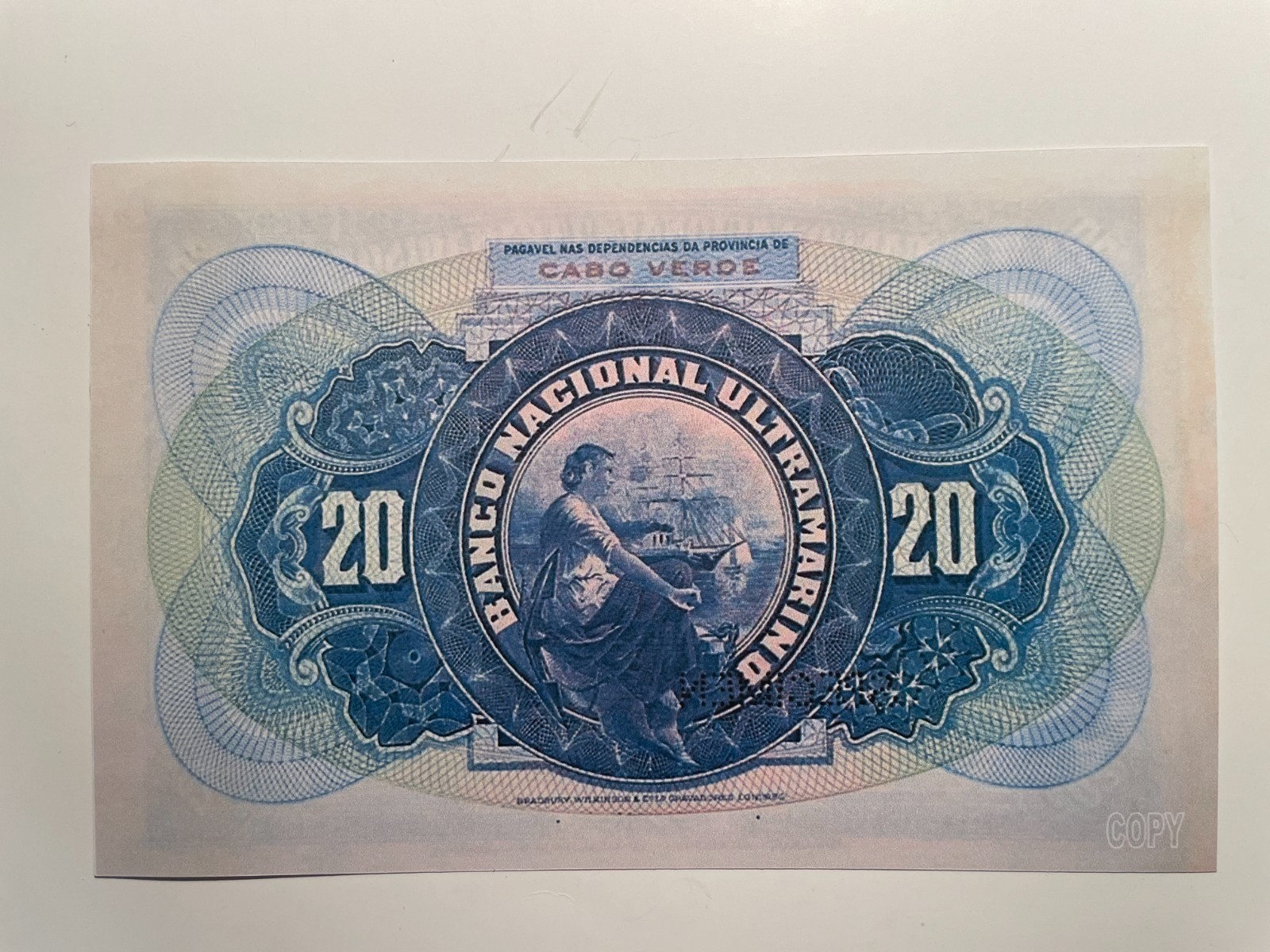 Cape Verde, Cabo Verde 20 Escudos 1921 Banknote Reproduction