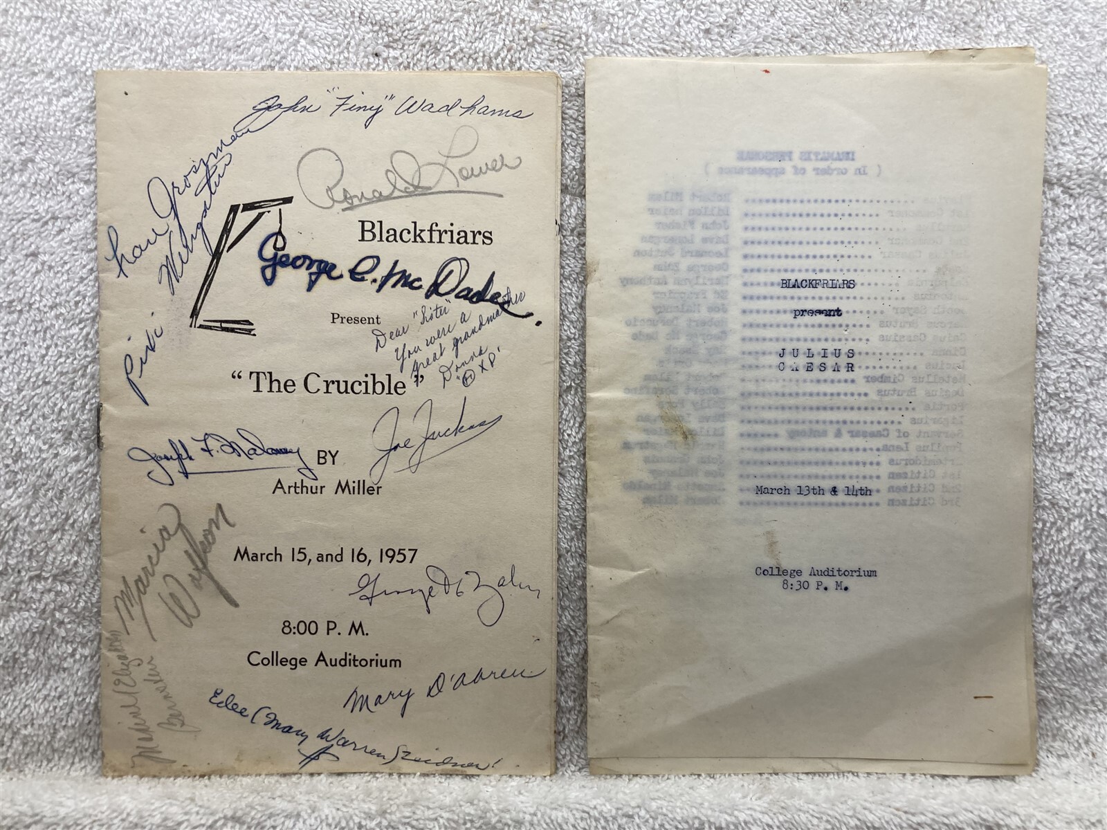 1957 Blackfiars New York University Manhattan Play Programs Brooklyn Yonkers Vtg