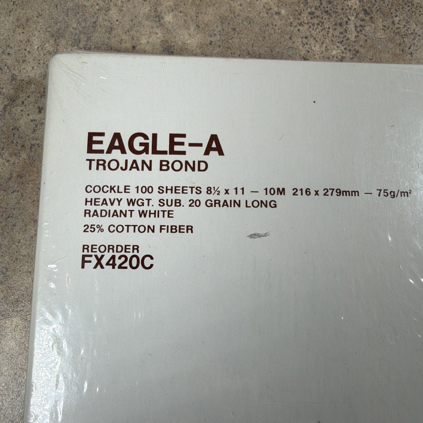 Vintage Eagle-A Typing Paper FX420C Cockle Radiant White Trojan Bond NEW 100
