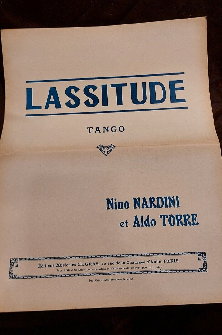 Lassitude Tango Nino Nardini Aldo Torre Sheet Music