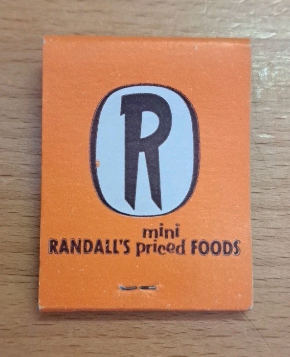 Randalls Foods Grocery Matchbook 1970s Vintage Iowa Orange RARE