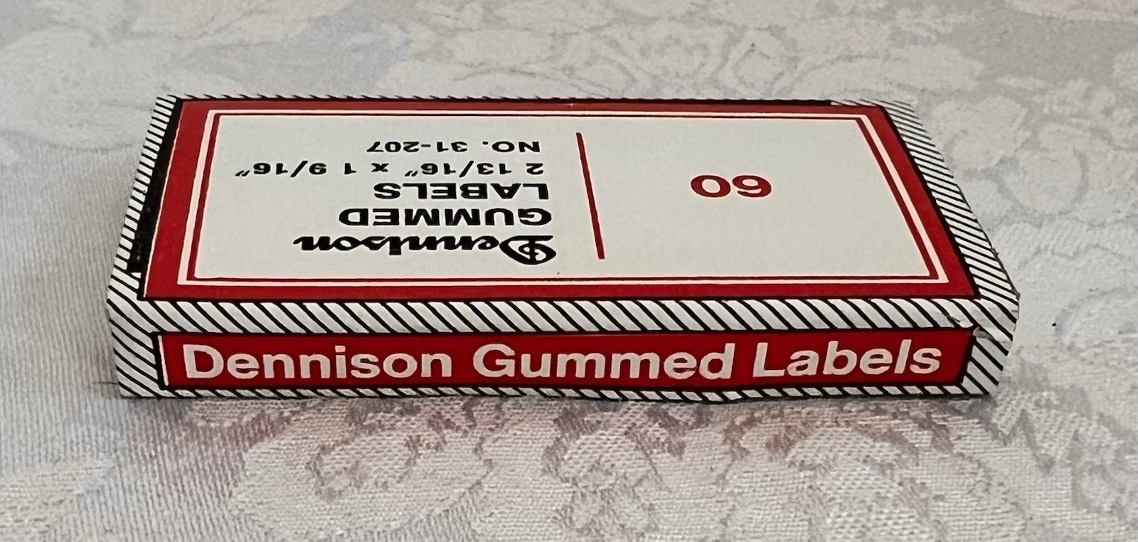 Vintage Dennison Gummed 2-13/16” Labels PARTIAL Box of 12 • No. 31-207/No. 2007