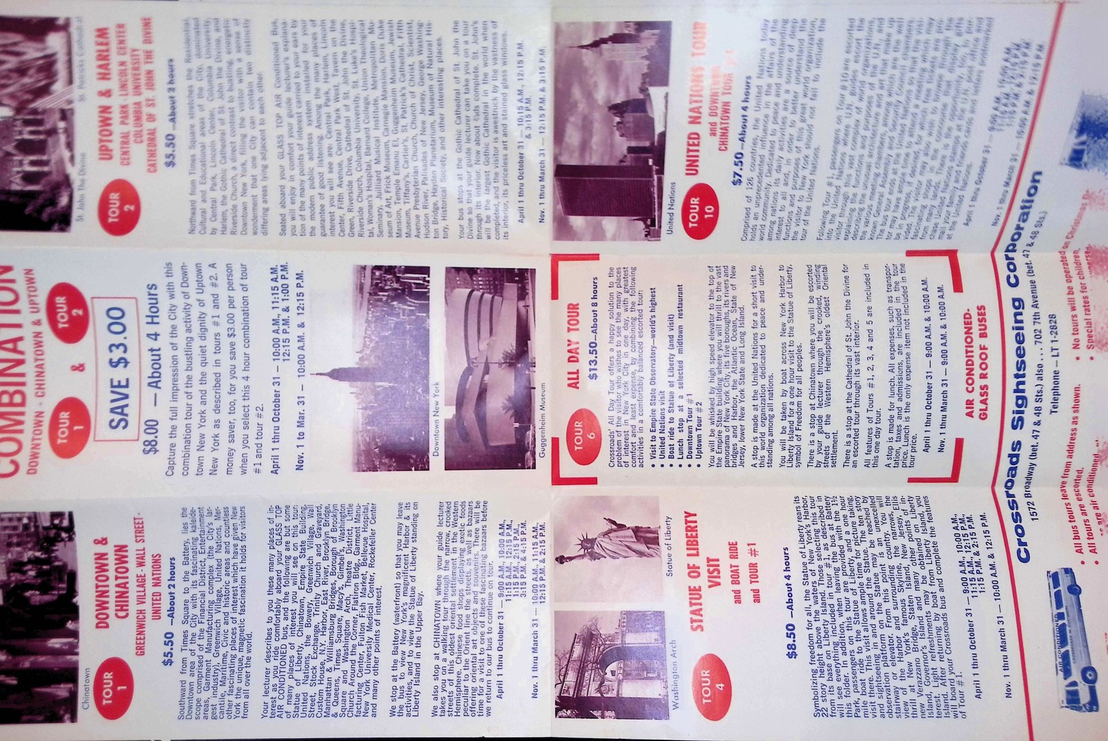 Gray Line Sight-Seeing New England 3-Day Tour Brochure 1950s Accordion Fold