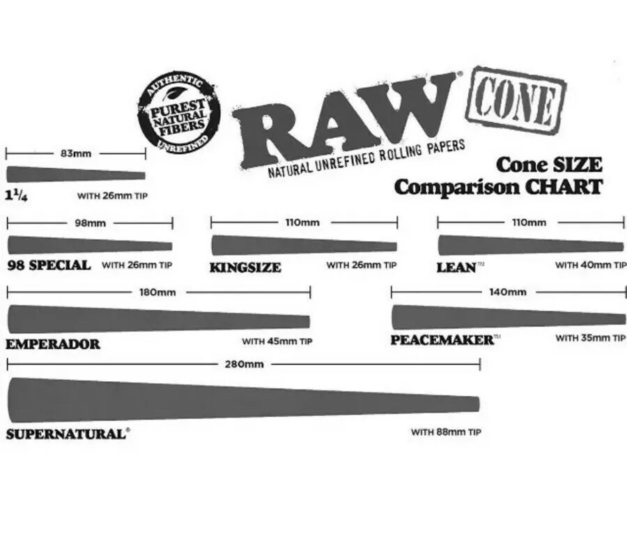 RAW classic king size pre rolled cone 1400 pack FULL BOX+3 glass cone holder tip