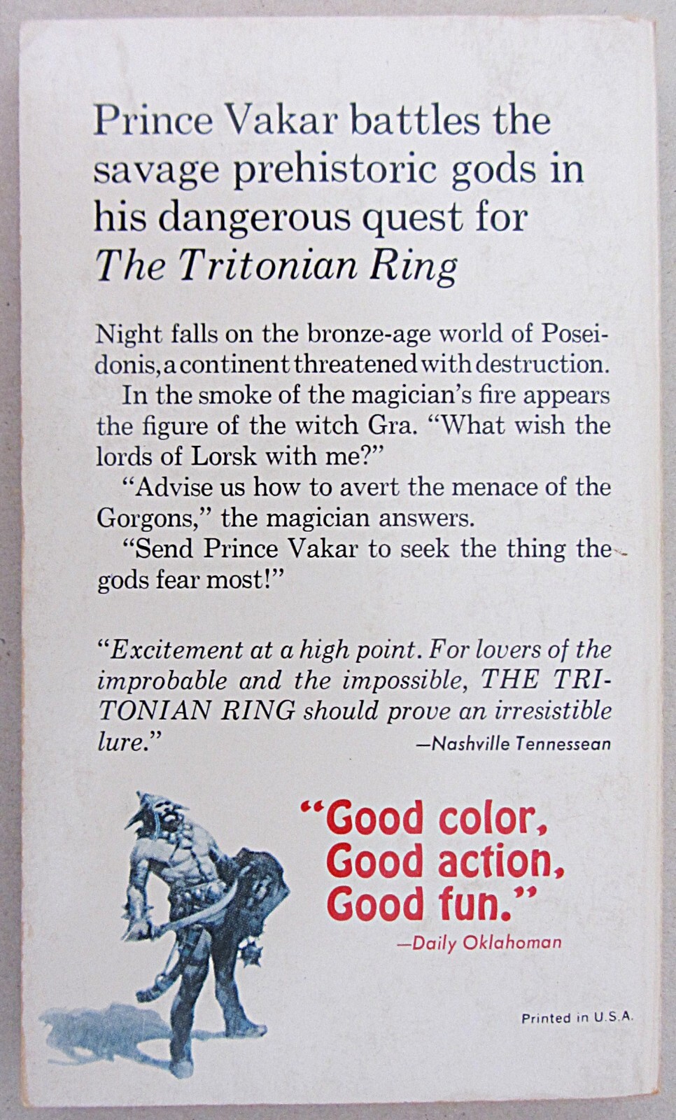 THE TRITONIAN RING~L SPRAGUE DE CAMP~PAPERBACK LIBRARY~1st PRT 1968~FRAZETTA CVR