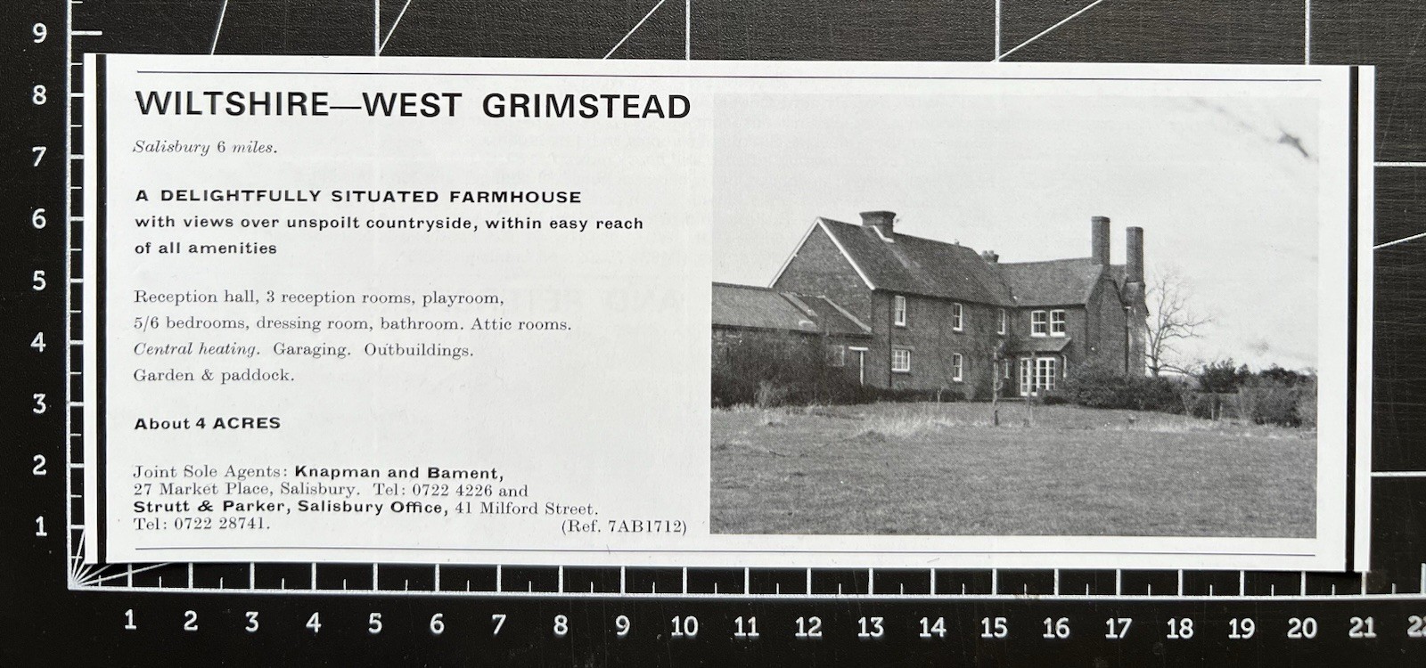 West Grimstead Wiltshire – Farmhouse For Sale – 1978 Cutting 399