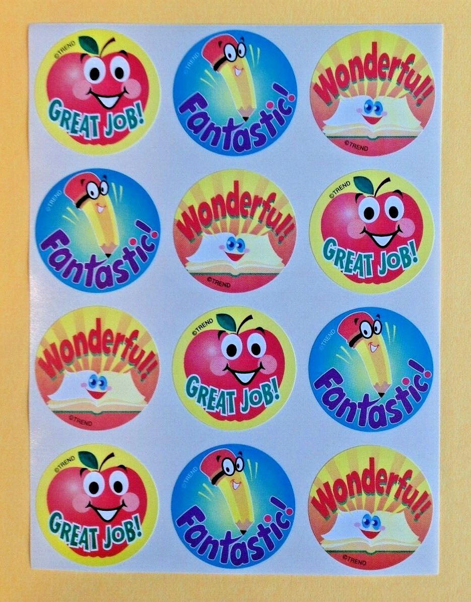 Vintage TREND Scratch & Sniff Stinky Sticker Sheet Teaching School Scented 90s