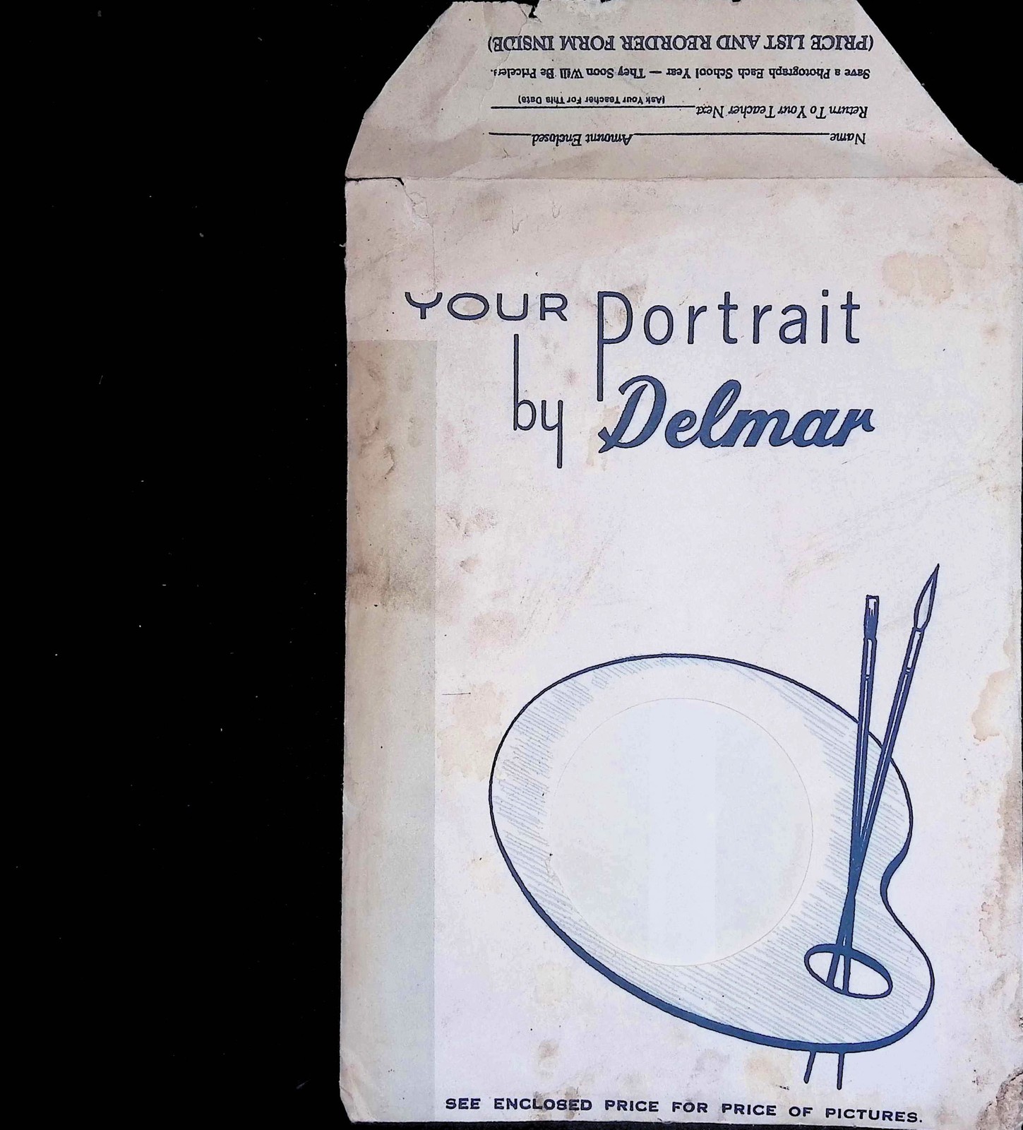 Delmar Studios School Portrait Folder w/ Prints Mid-Century 1950s