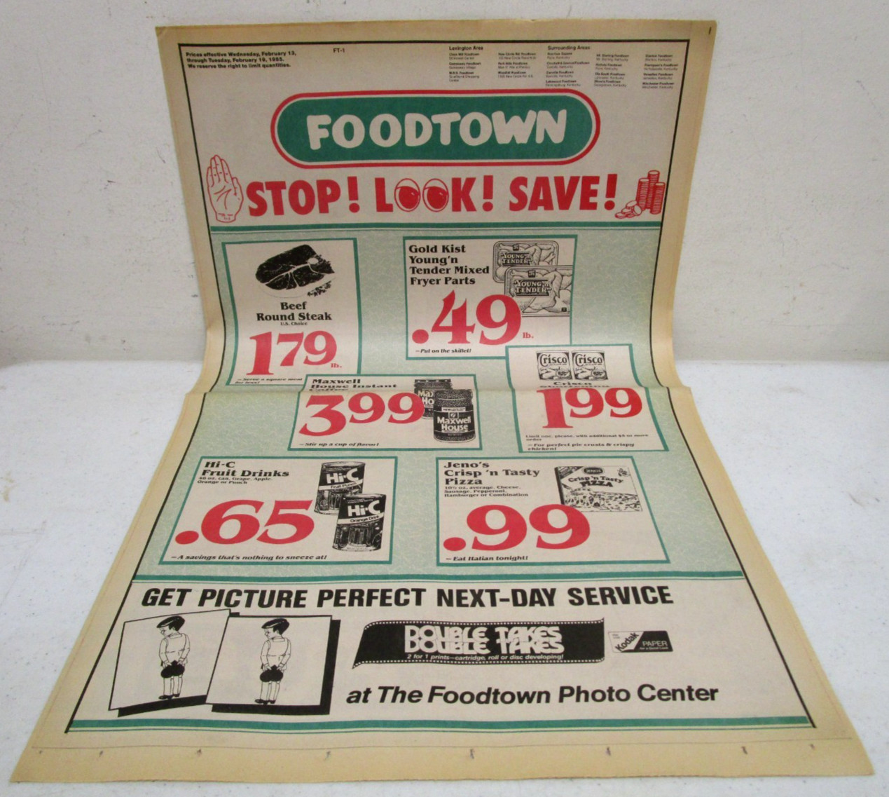 1985 VINTAGE 1980’s FOODTOWN GROCERY STORE ADVERTISING SALES NEWSPAPER CATALOG