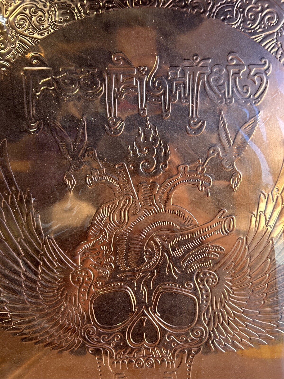 EMEK Metal Foo Fighters & Motorhead Missoula MO 2011 Copper Sheet Poster Signed