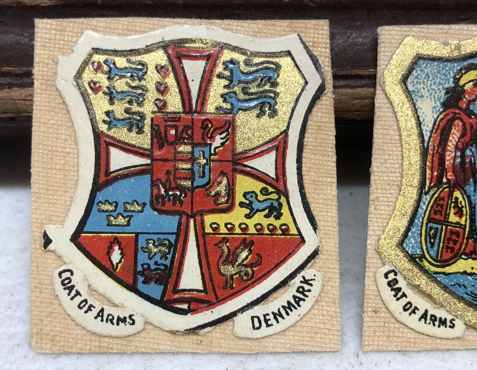 Lot of 2, Coat of Arms – DENMARK & South Australia Ephemera Glued on Paper – L1