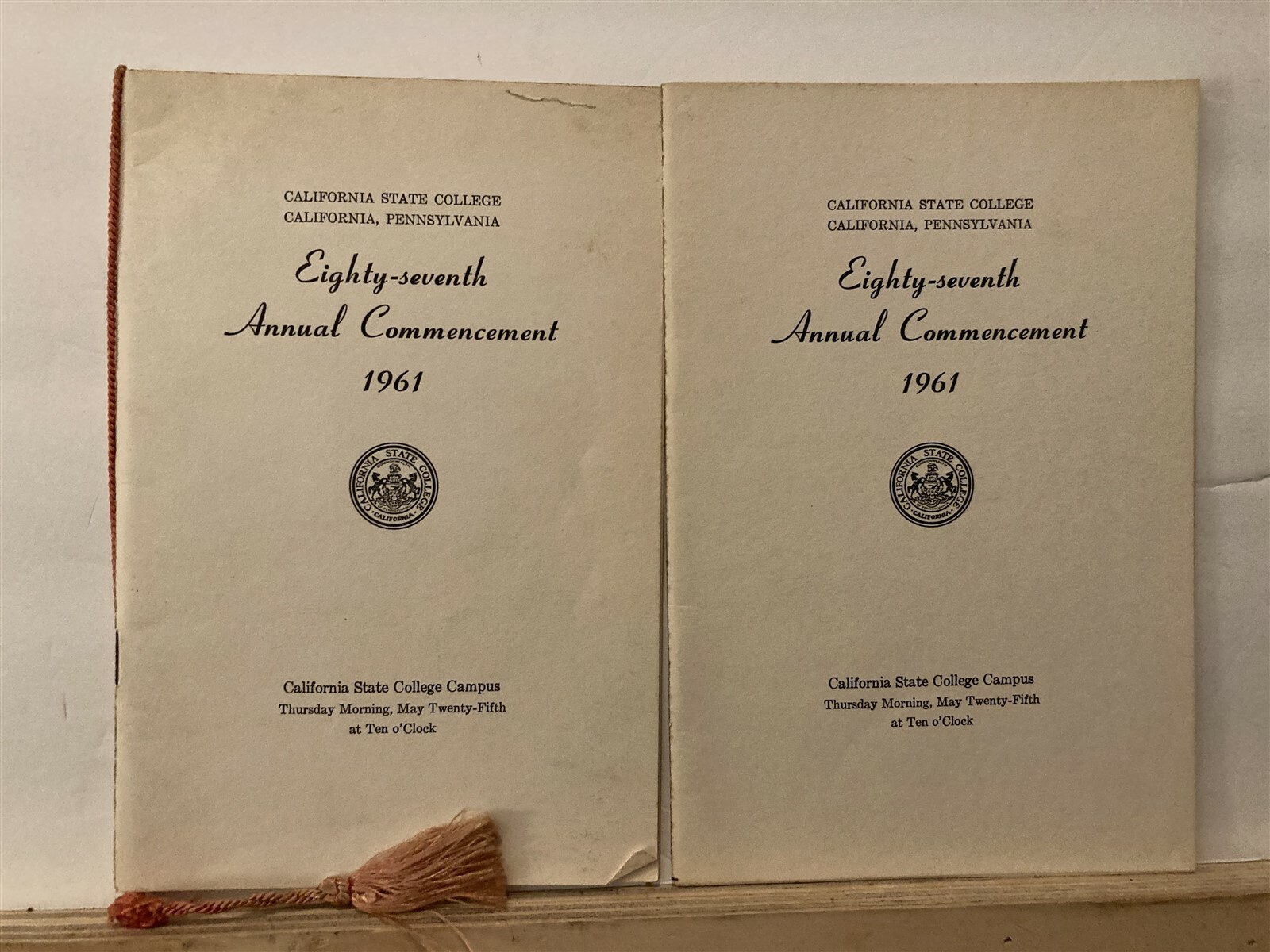 1961 California State College University of Pennsylvania Graduation Programs PA