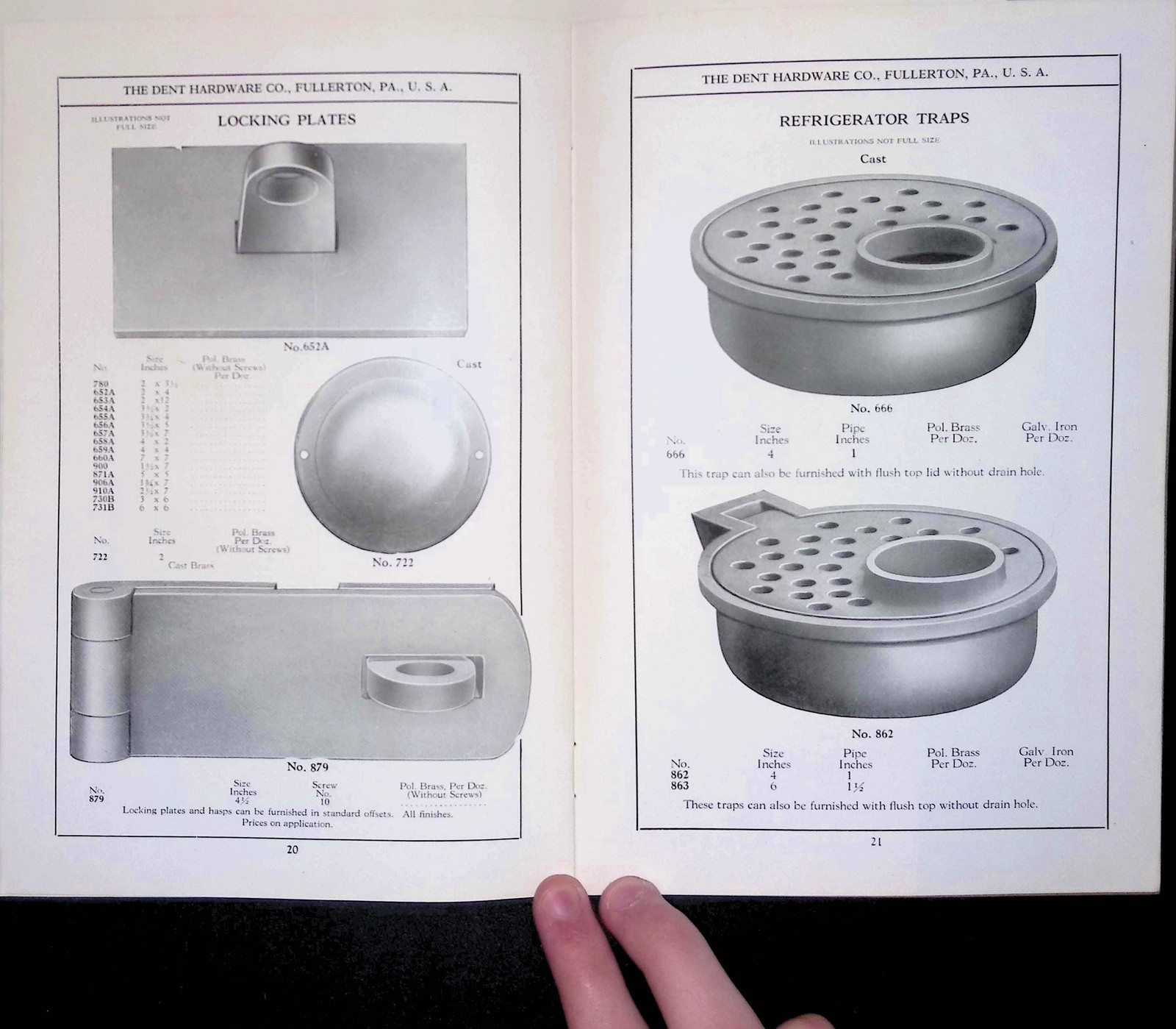 Dent Hardware Co. 1900s Refrigerator Hardware Catalog Vol C Brass Galvanized
