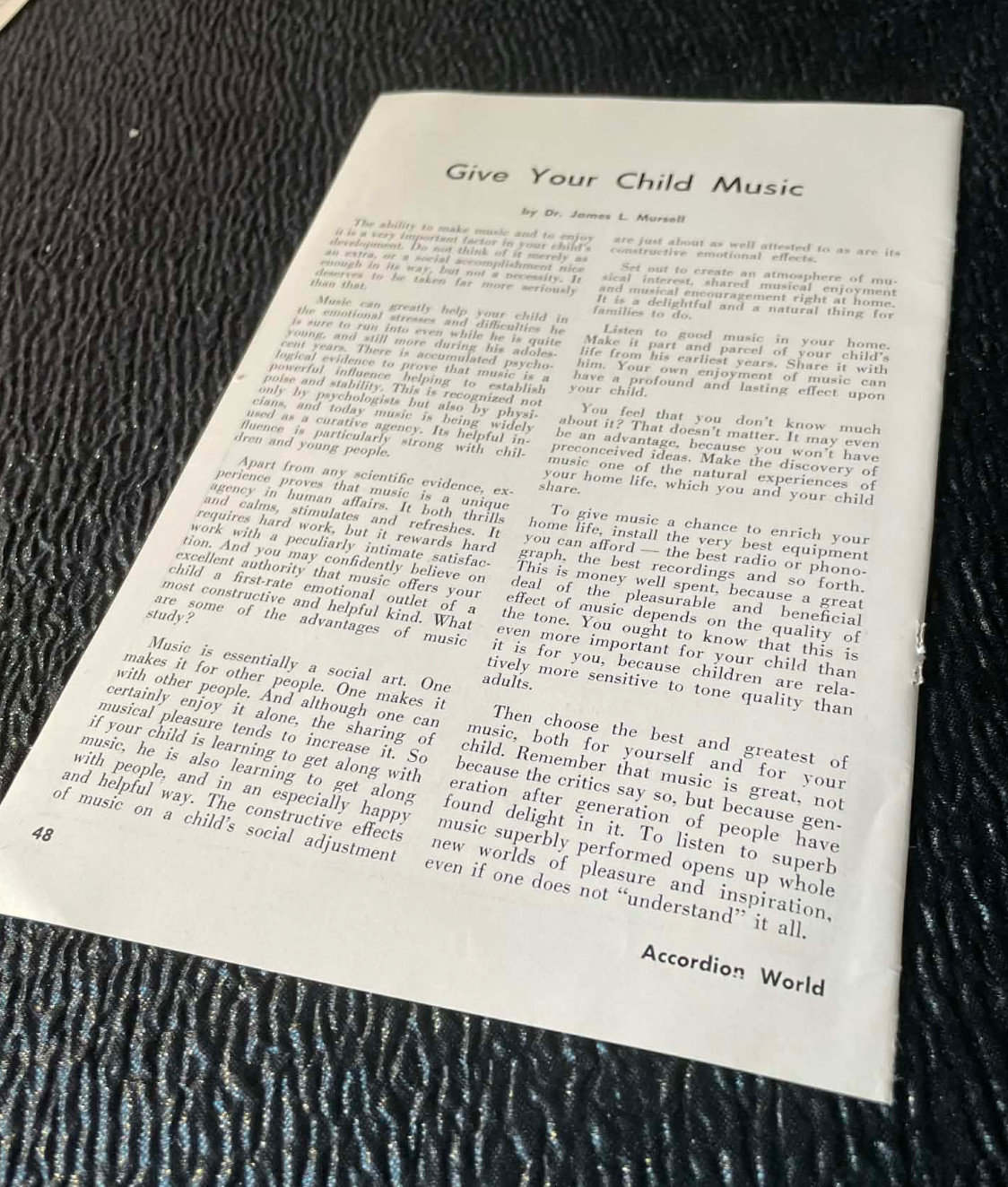 Accordia Record Company Dr James Mursell Ad 1956 Accordion World Magazine