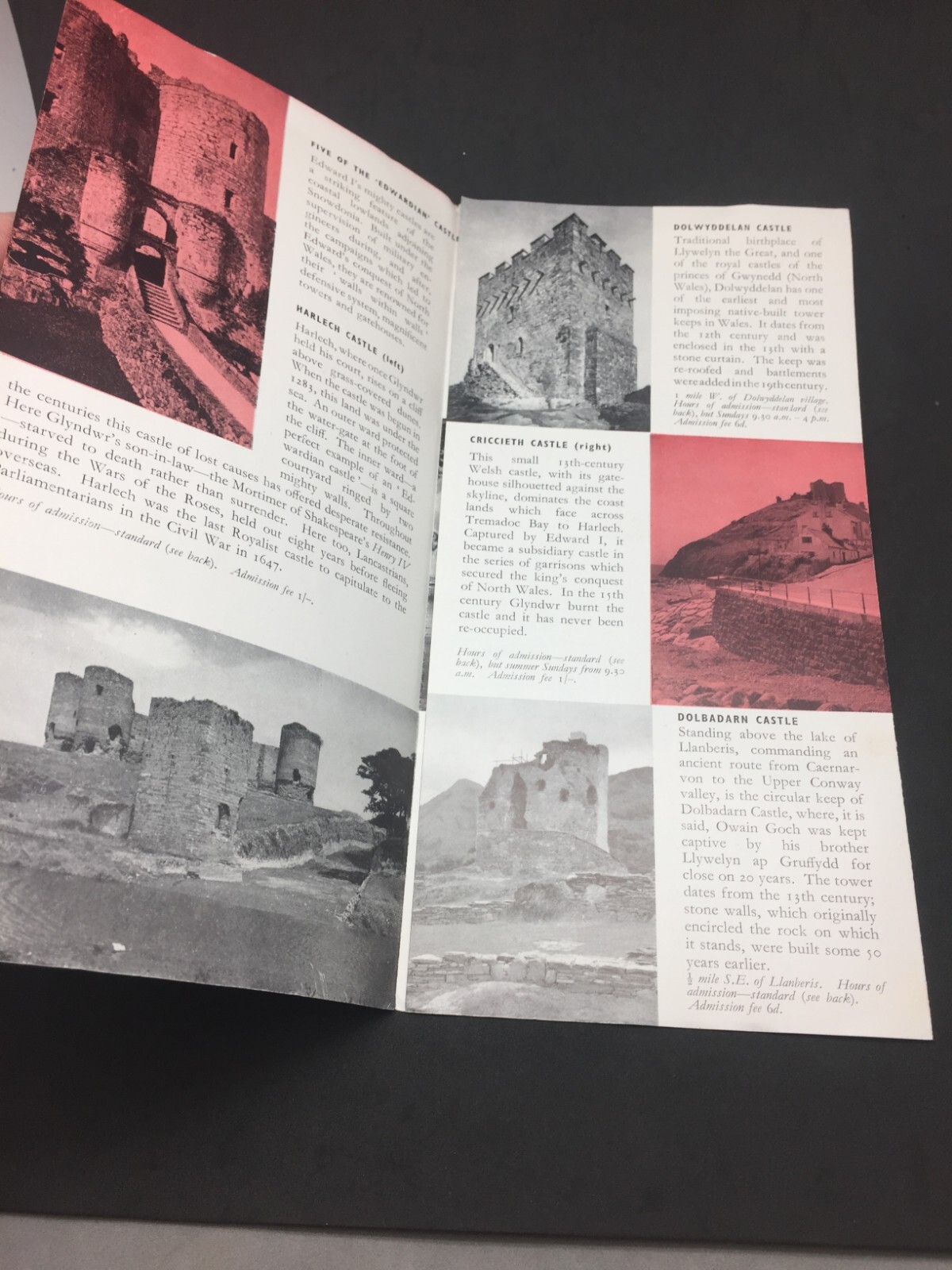 Vintage Brochure Snowdonia 8 United Kingdom Castles Photos 1950’s England Travel
