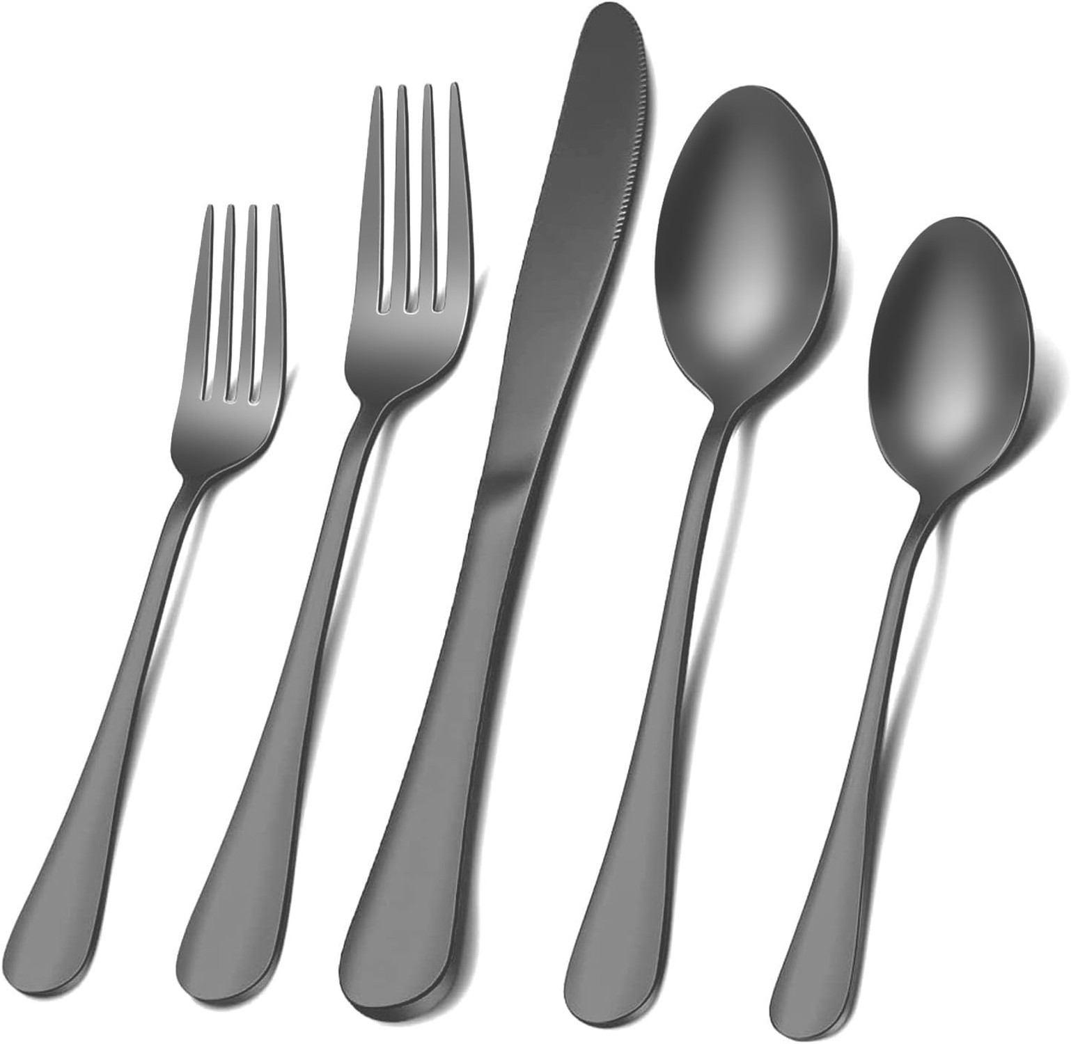 Matte Black Silverware Set for 8, 40 Pieces Stainless Steel Flatware Cutlery …