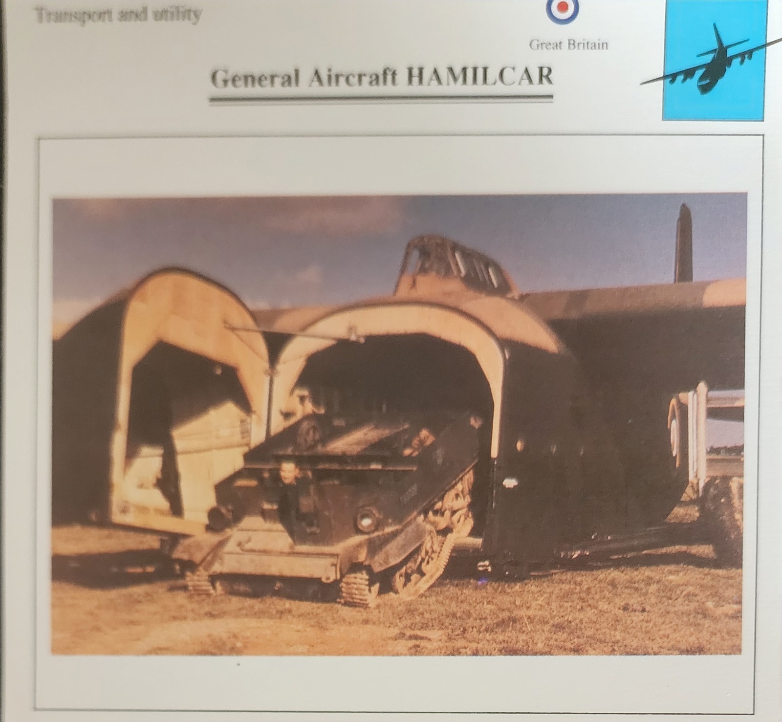 General Aircraft Hamilcar Plane Picture Original Vtg Aviation Collector Card
