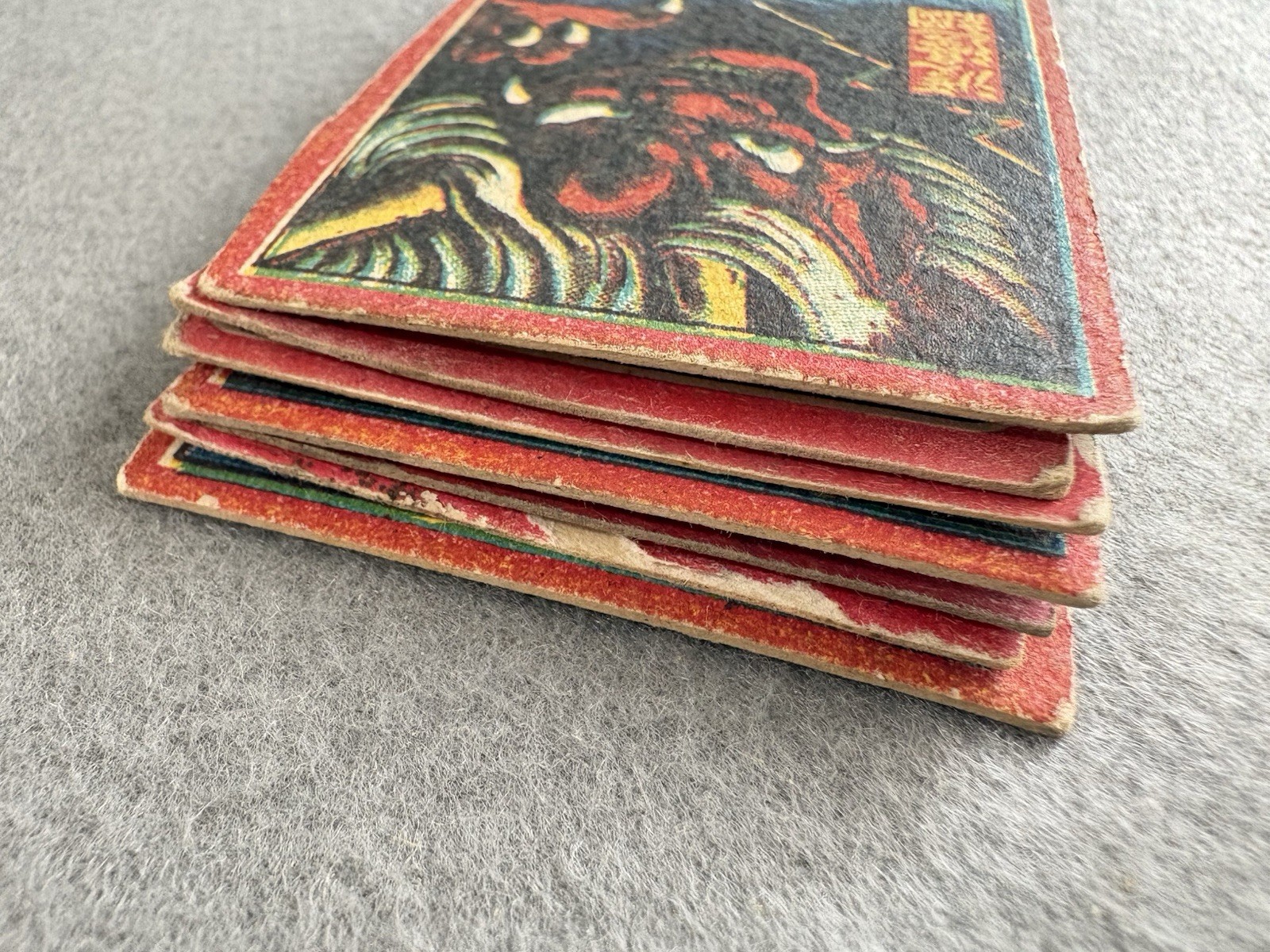 Vintage Menko Cards – Famous Japanese Samurai Warriors – Lot of 7