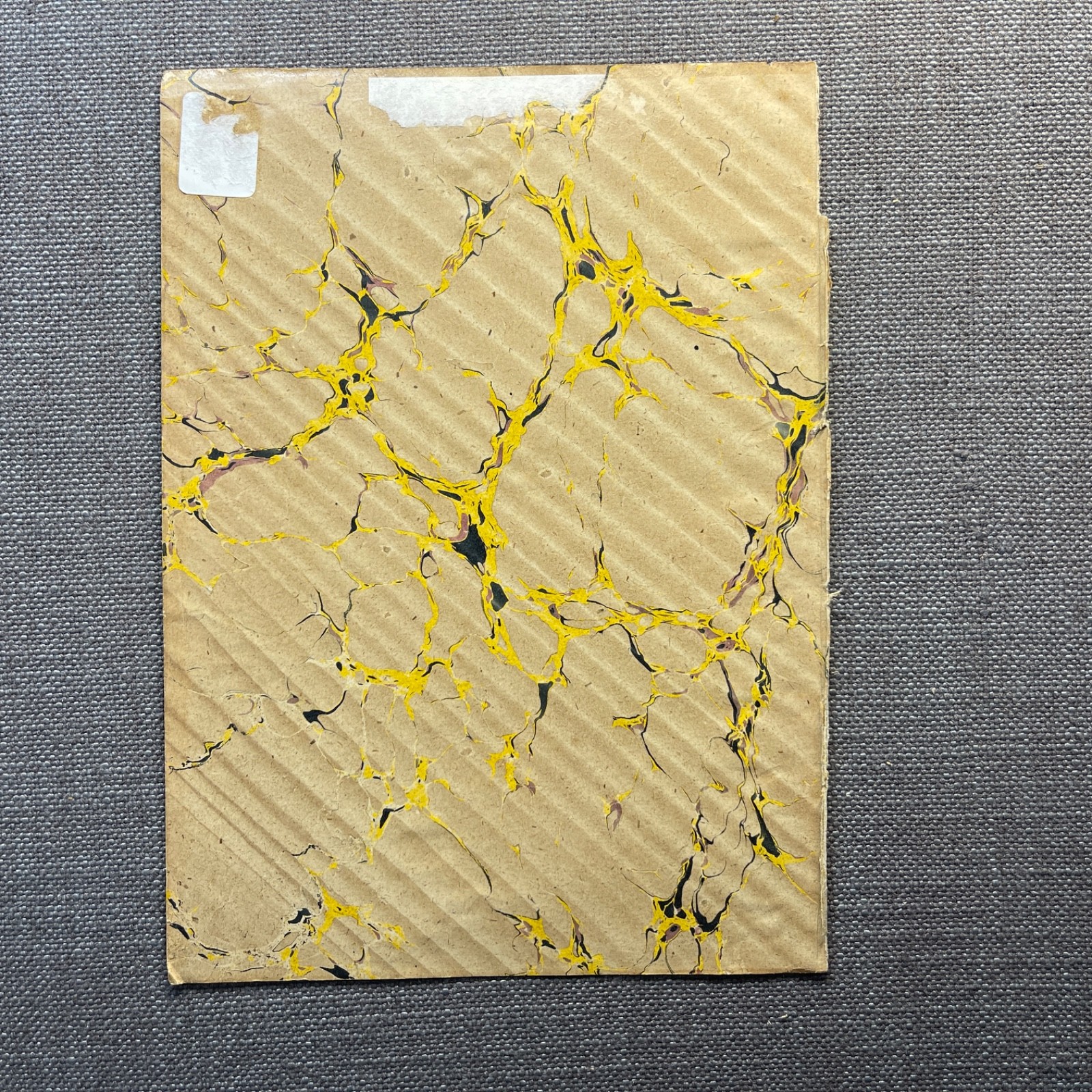 Antique Marbled End Papers Bookbinding Brown Black Red Yellow Lot of 2