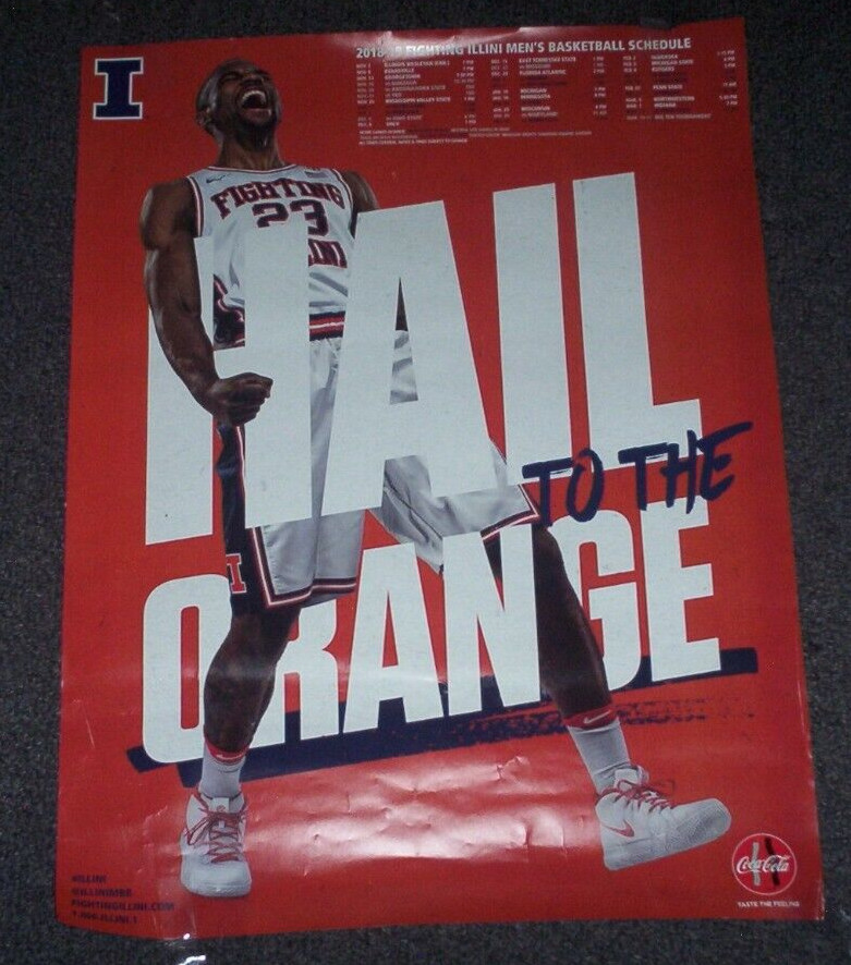 2018-2019 University of Illinois Basketball Schedule Hail To The Orange 24 x 18