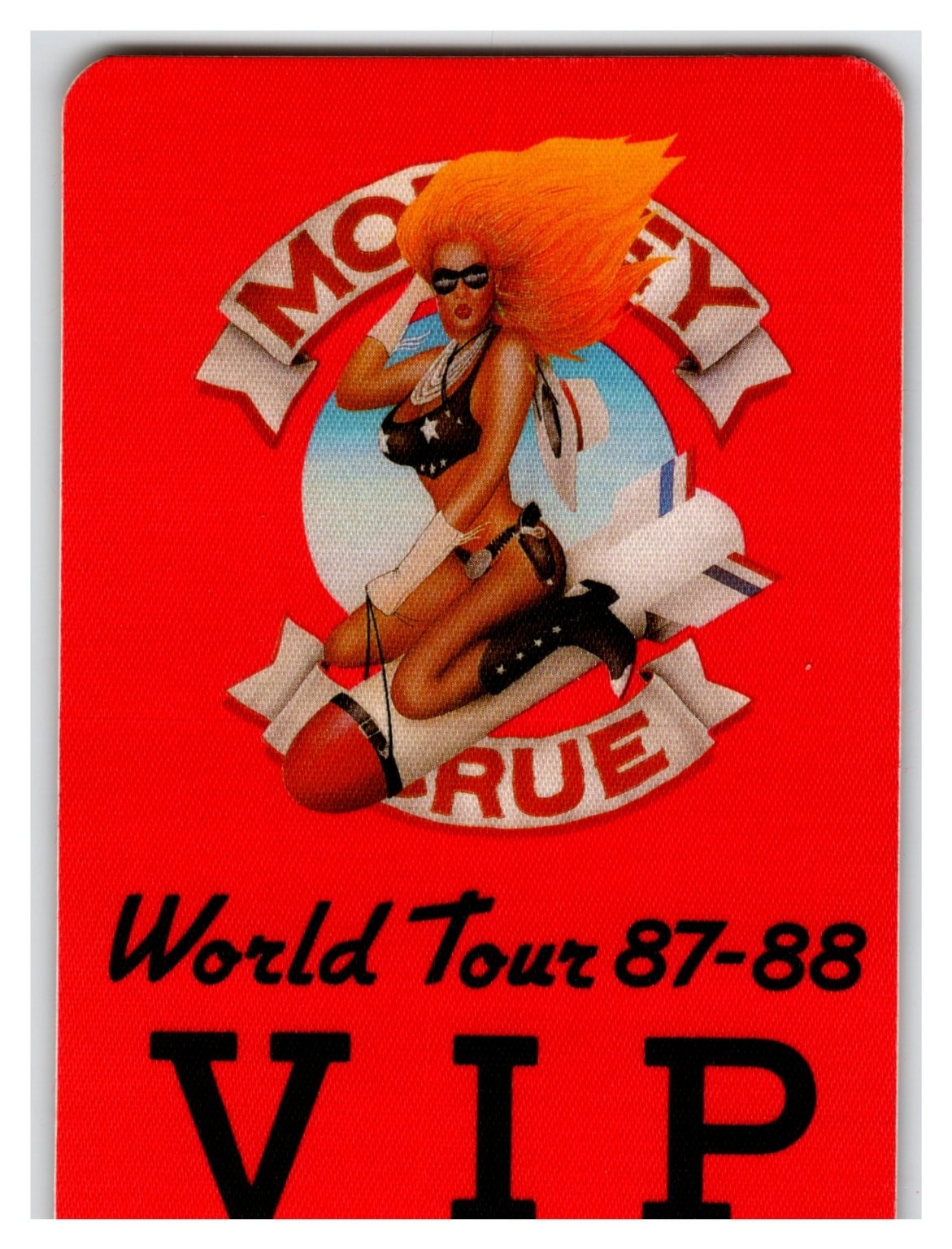 Motley Crue World Tour 87-88 VIP Pass Concert OTTO Cloth Fabric Hard Rock
