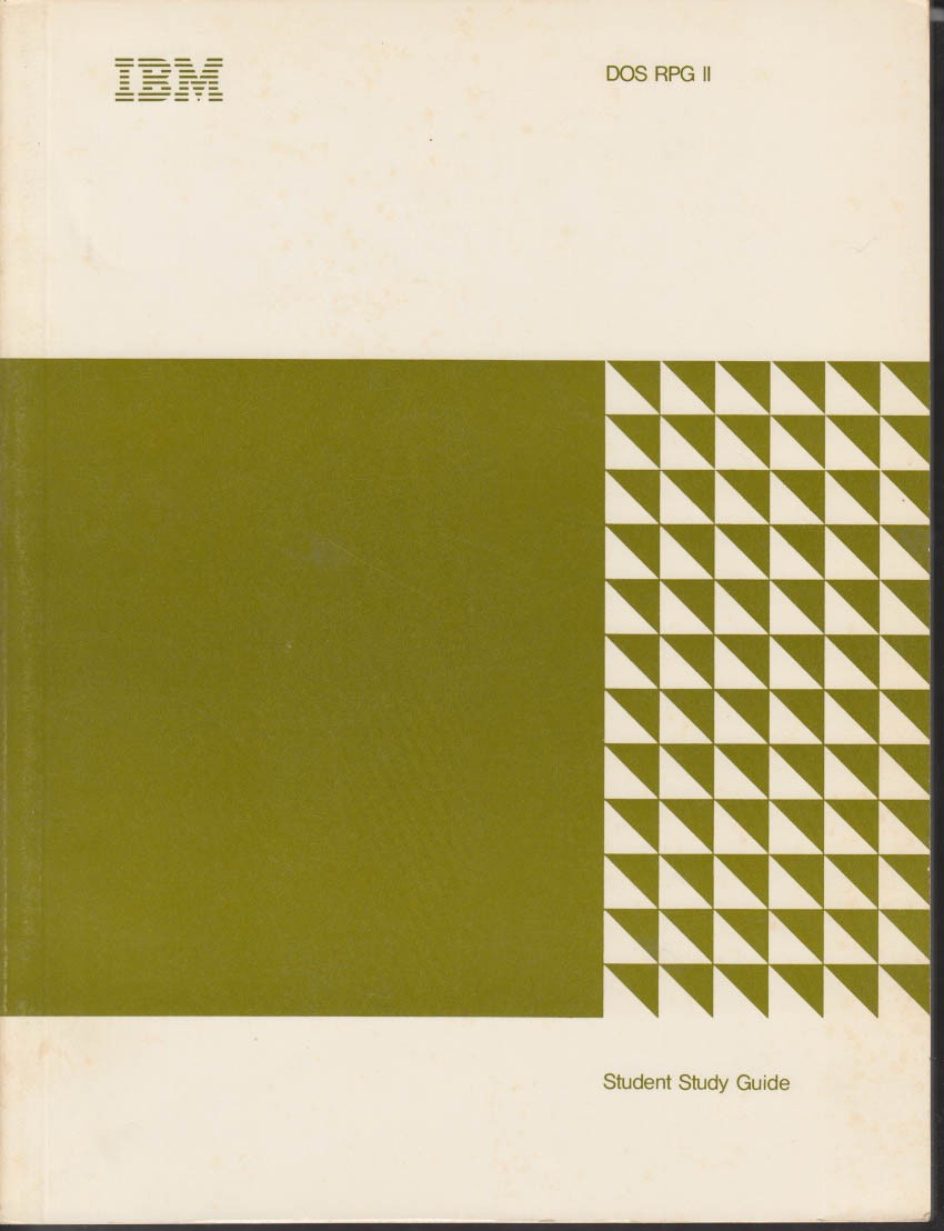 IBM DOS RPG II Student Study Guide 1973 1st edition