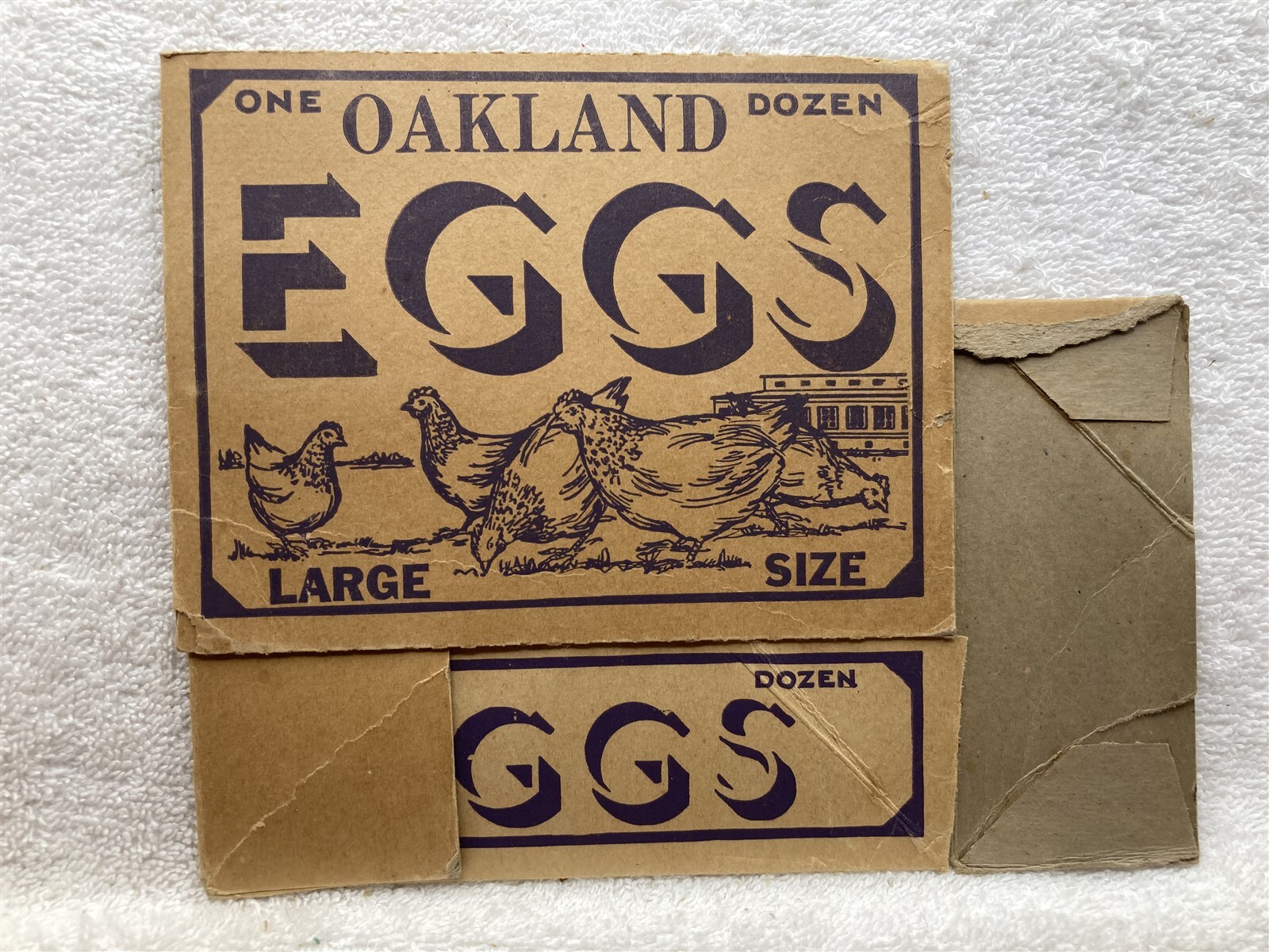 1940’s 1950’s Oakland Eggs Carton California Pittsburgh PA Vtg