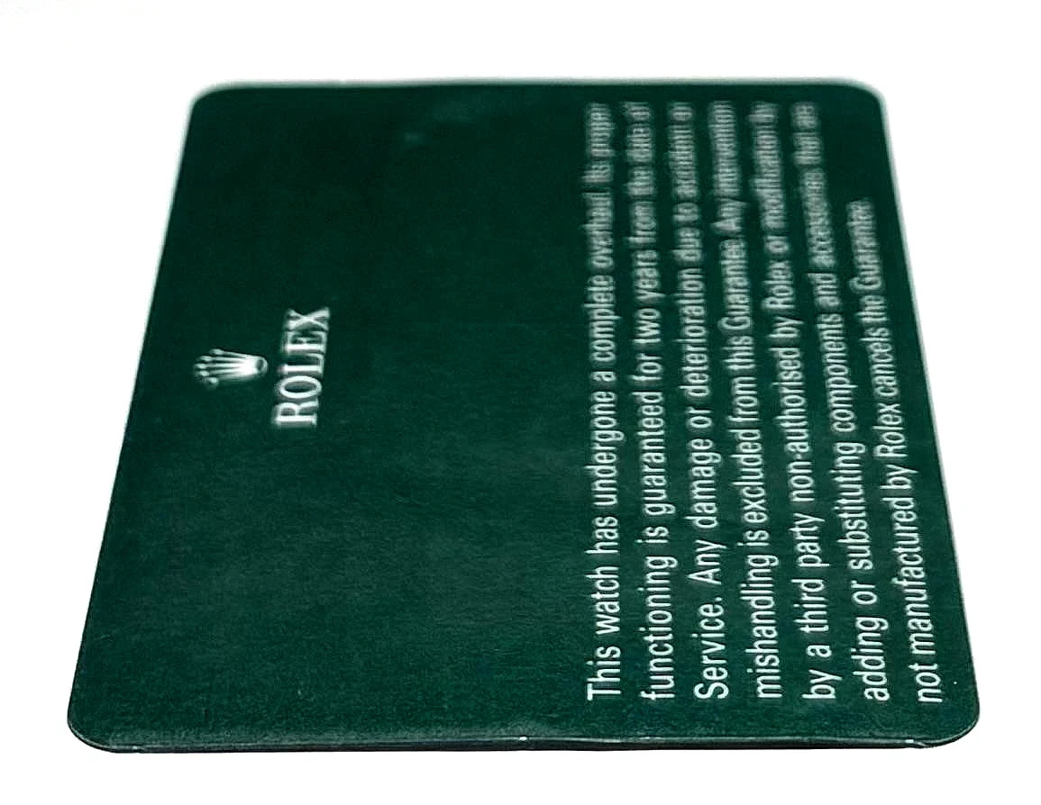 Rolex Submariner 16803 Green International Service Warranty Certificate Cert